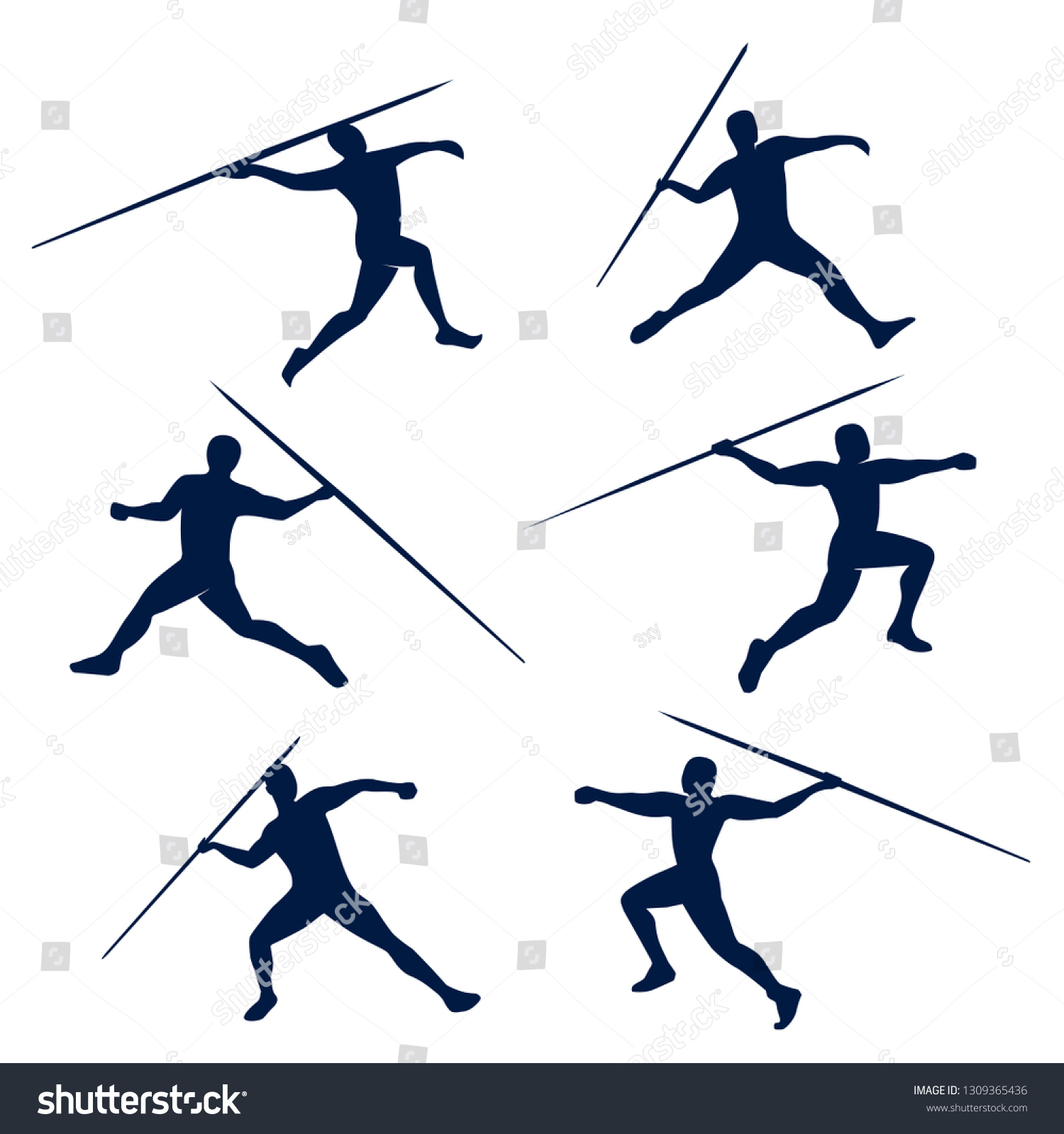 Athlete Javelin Thrower Track Field Competition Stock Illustration