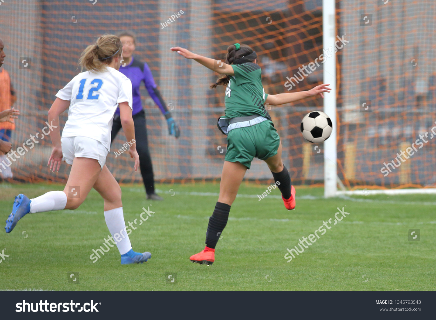 Athletic High School Girls Playing Competitive Stock Photo Edit Now