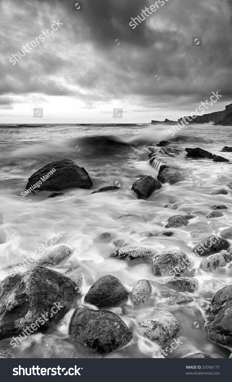 Atlantic Ocean In Black And White Stock Photo 33766177 : Shutterstock