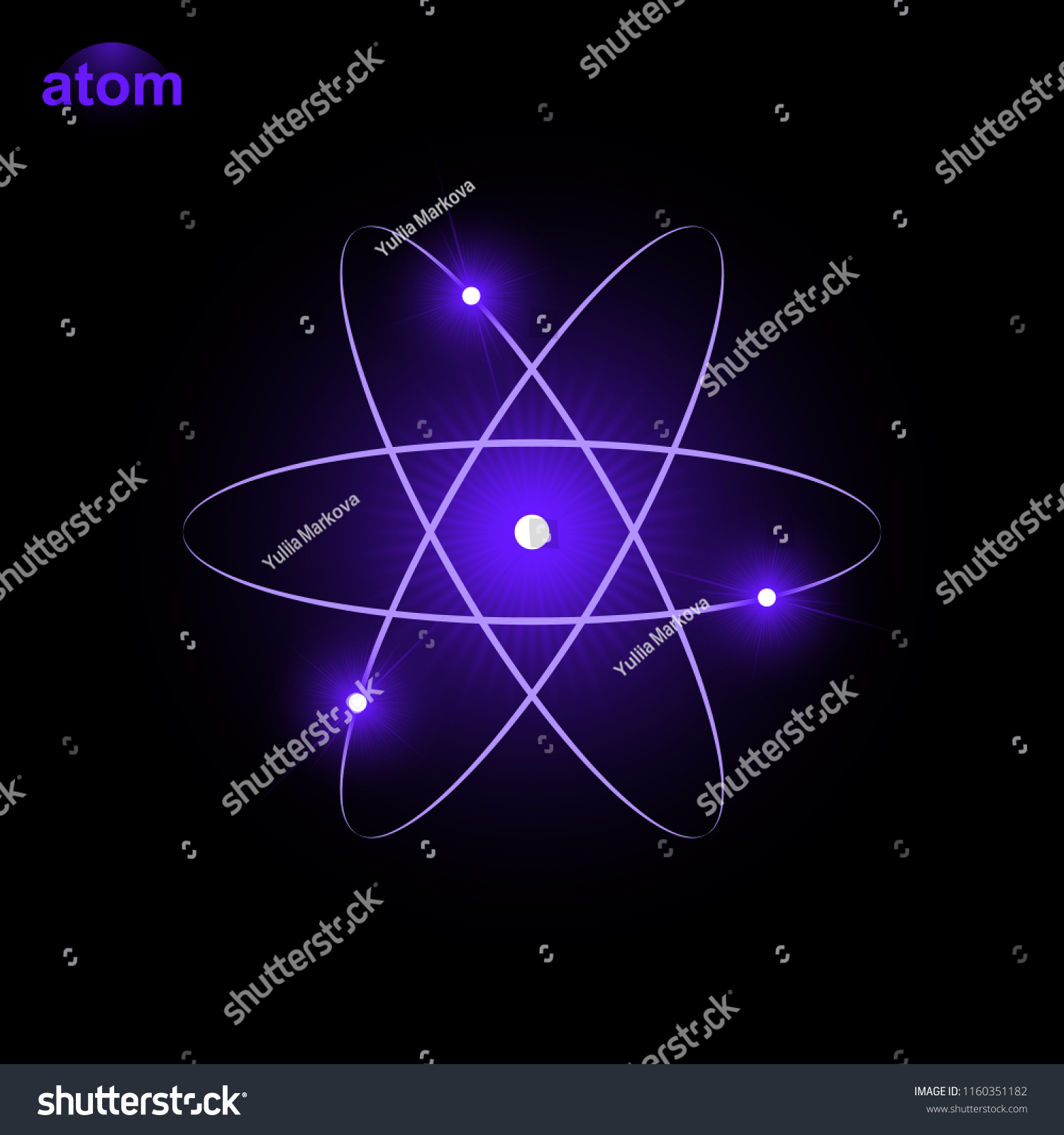 Atom Structure Light Effect Illustration Stock Illustration 1160351182 ...