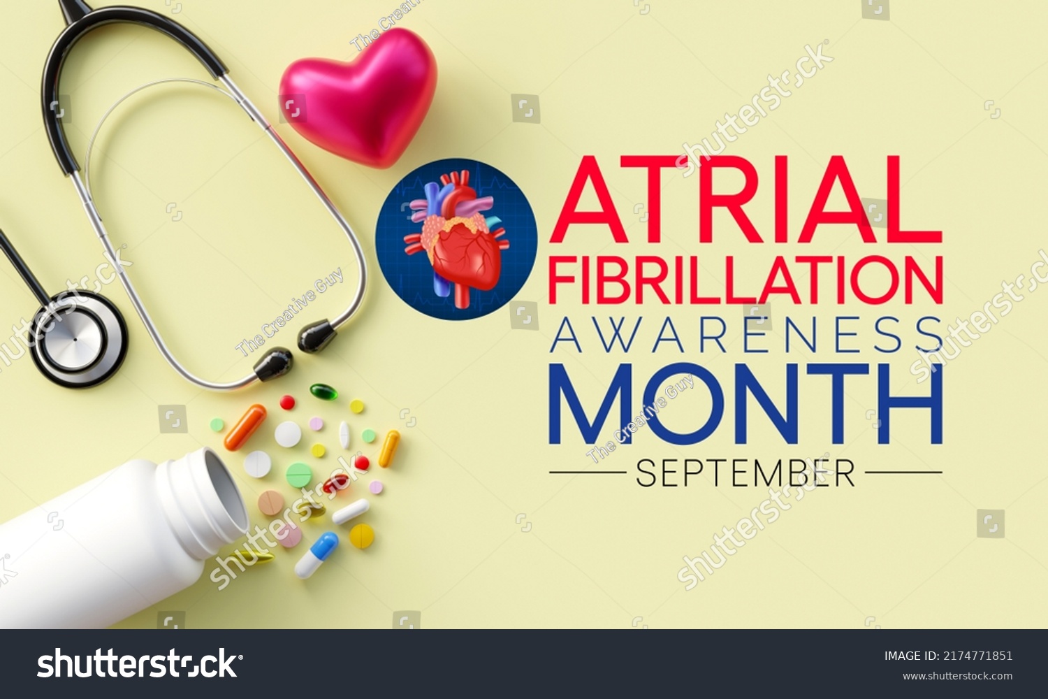 Atrial Fibrillation Afib Awareness Month Observed Stock Illustration