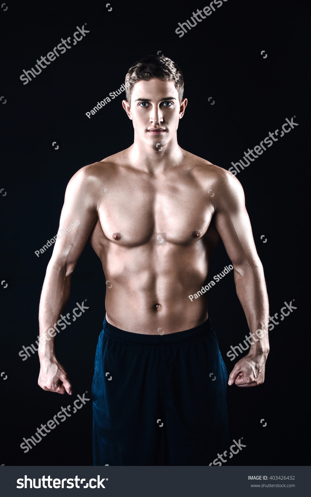 Attractive Muscular Athlete Studio Shot Young Stock Photo 403426432 ...