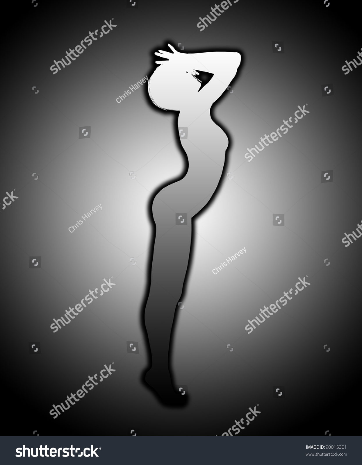 Attractive Sexy Female Outline Stock Illustration 90015301 Shutterstock