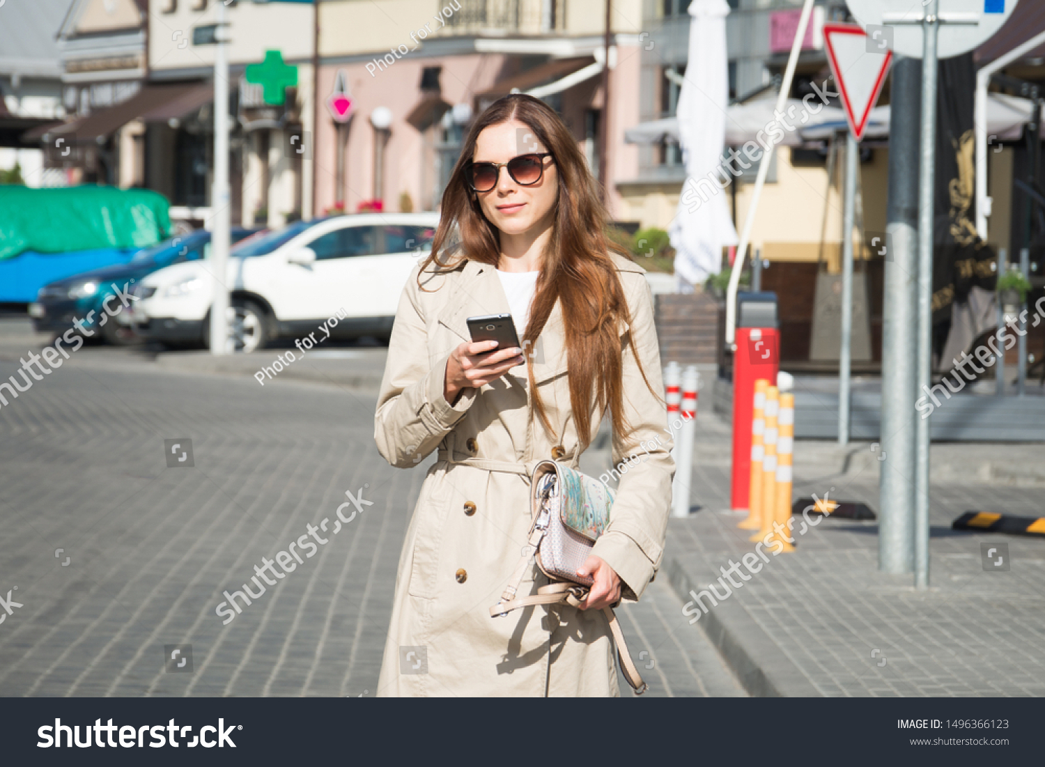 Attractive Fashionable Young European Woman Long Stock Photo Edit