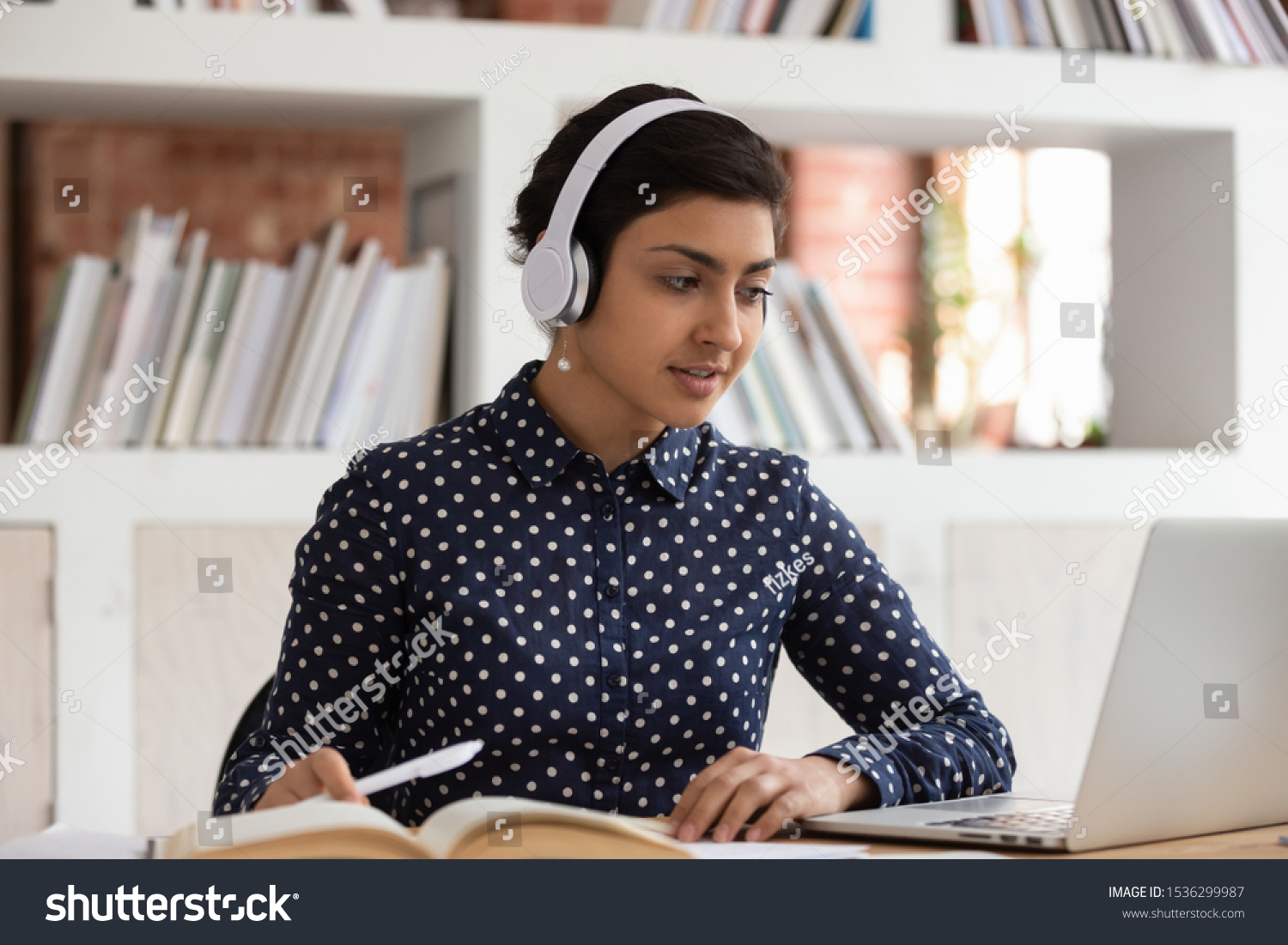 Attractive Indian Ethnicity Girl Do Assignment Stock Photo (Edit Now ...