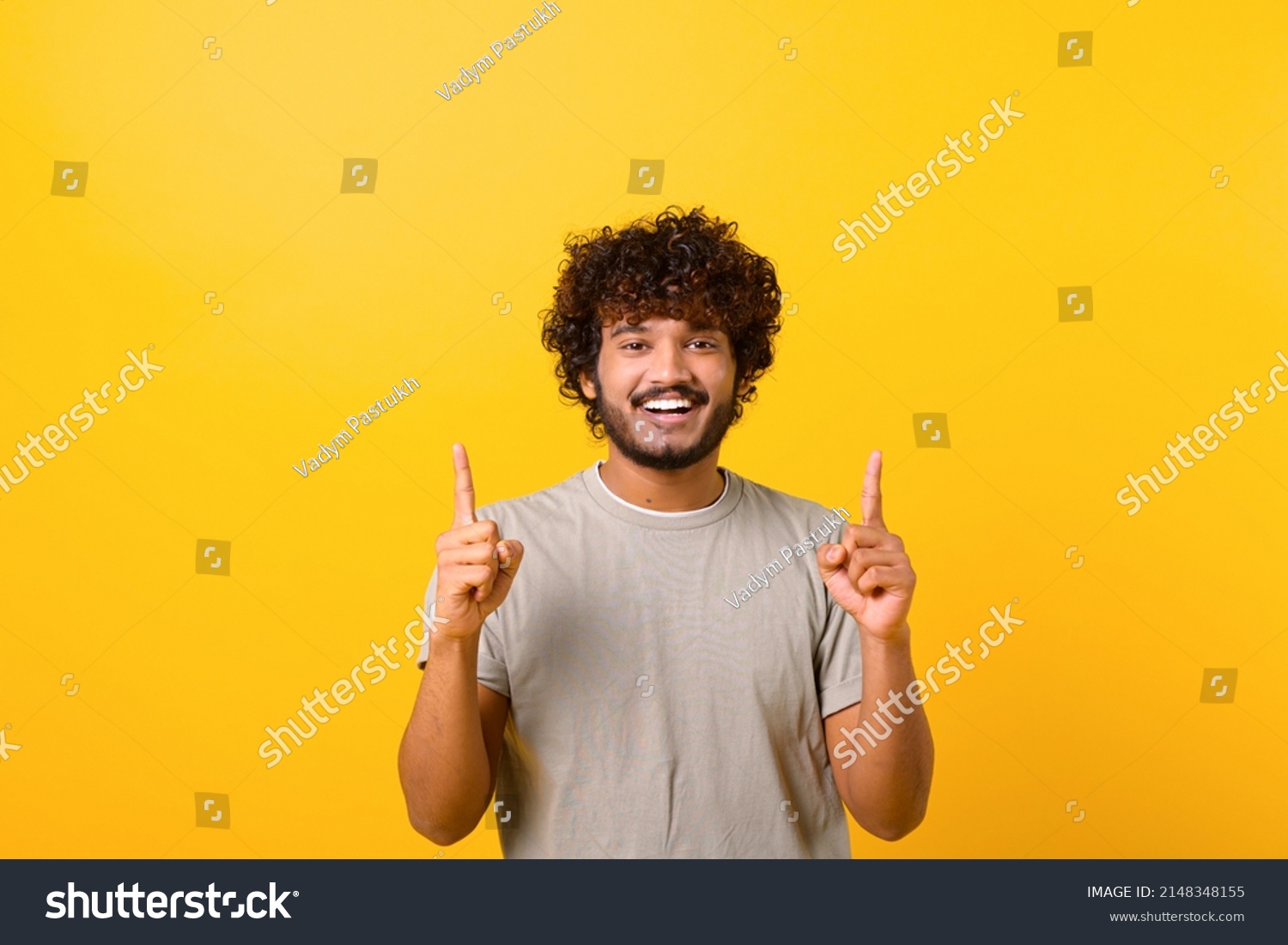 Attractive Indian Man Happy Facial Expression Stock Photo 2148348155 ...