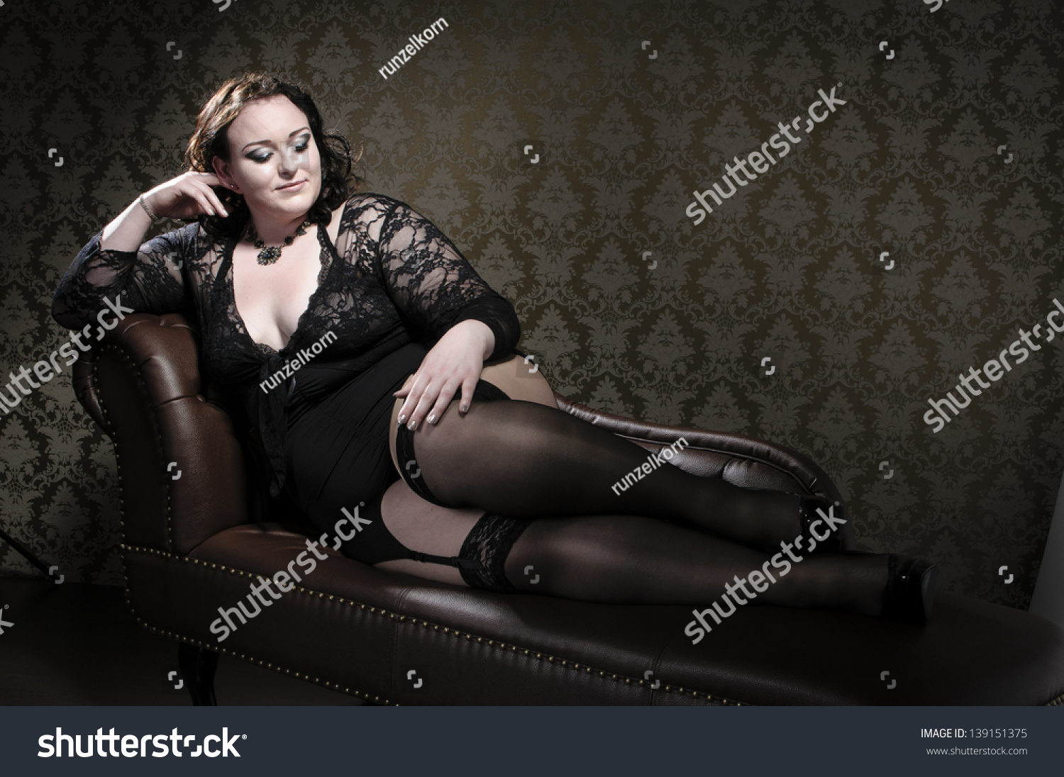 Attractive Plus Size Model Wearing Black Stock Photo Edit Now