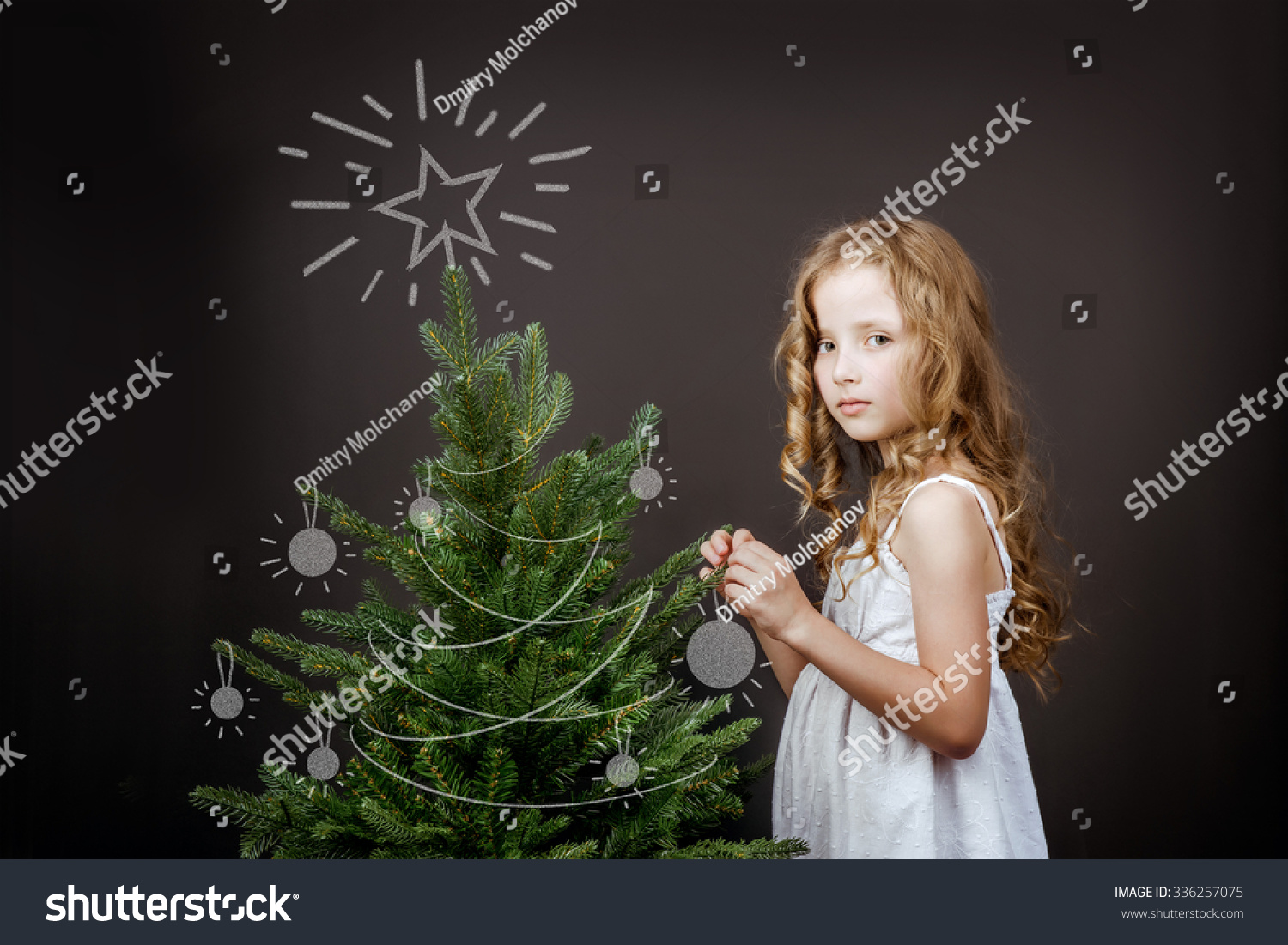 Attractive Unhappy Girl Stands Near Undecorated Stock Photo (Edit Now ...