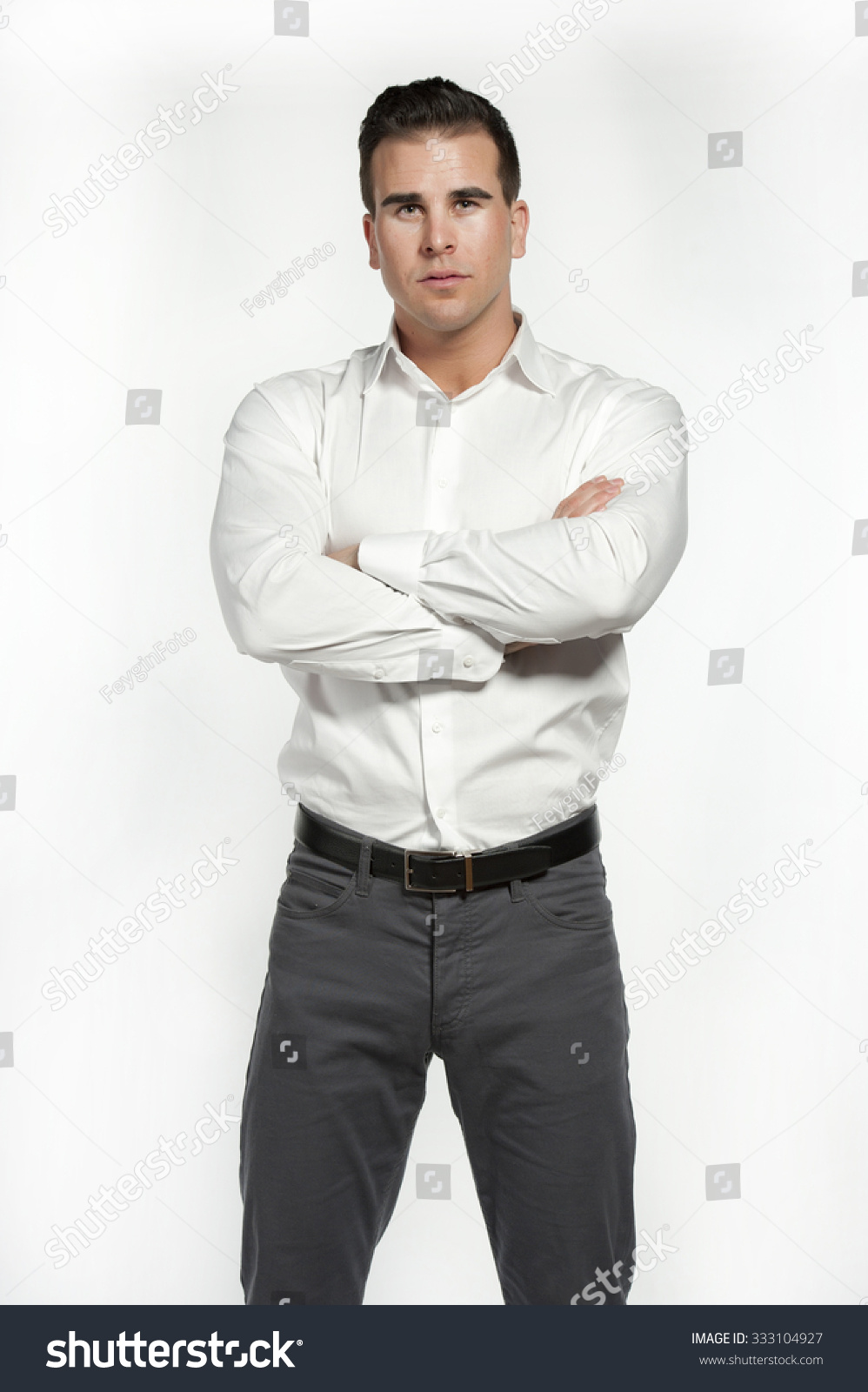 white shirt grey pants - Pi Pants