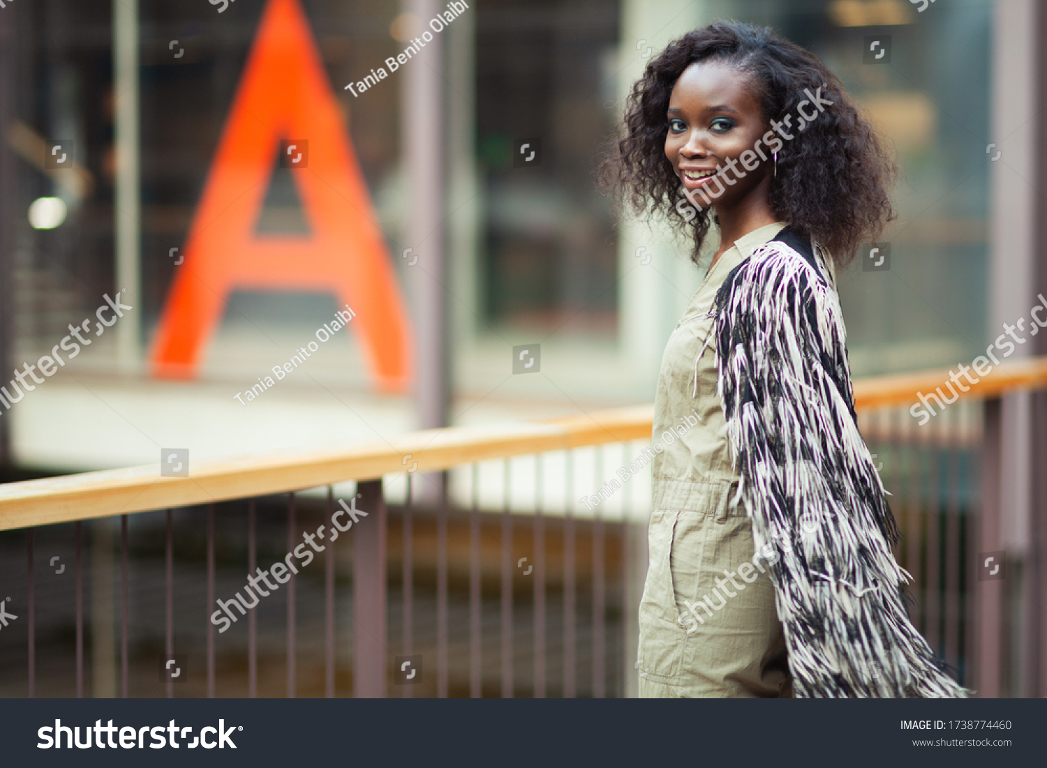 Attractive Young Black Girl Wearing Fashionable Stock Photo 1738774460 ...