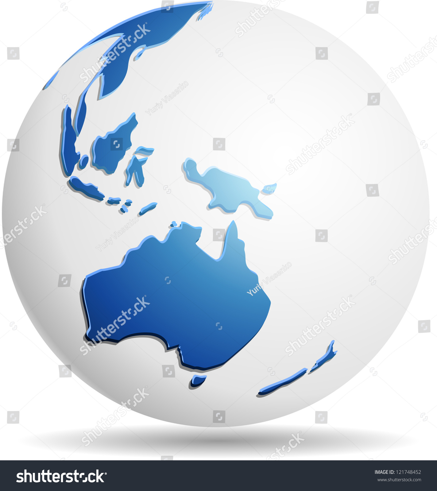 Australia & Oceania Globe Stock Photo 121748452 : Shutterstock