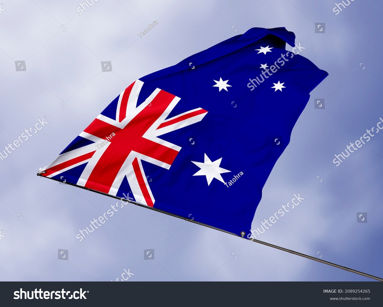 Australias Flag Isolated On Sky Background Stock Photo 2089254265 ...