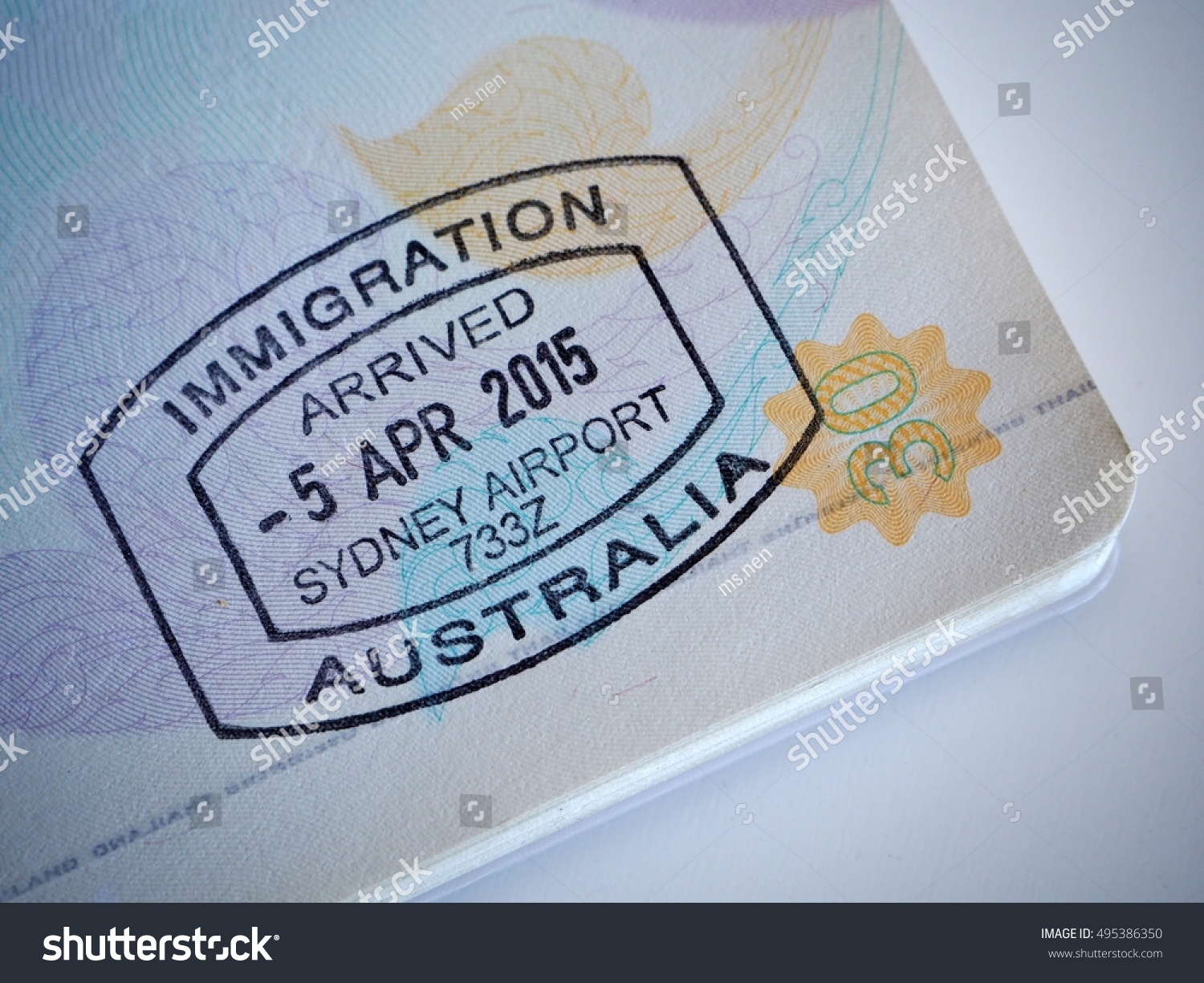 Australia Visa Stamp On Passport Stock Photo (Edit 495386350
