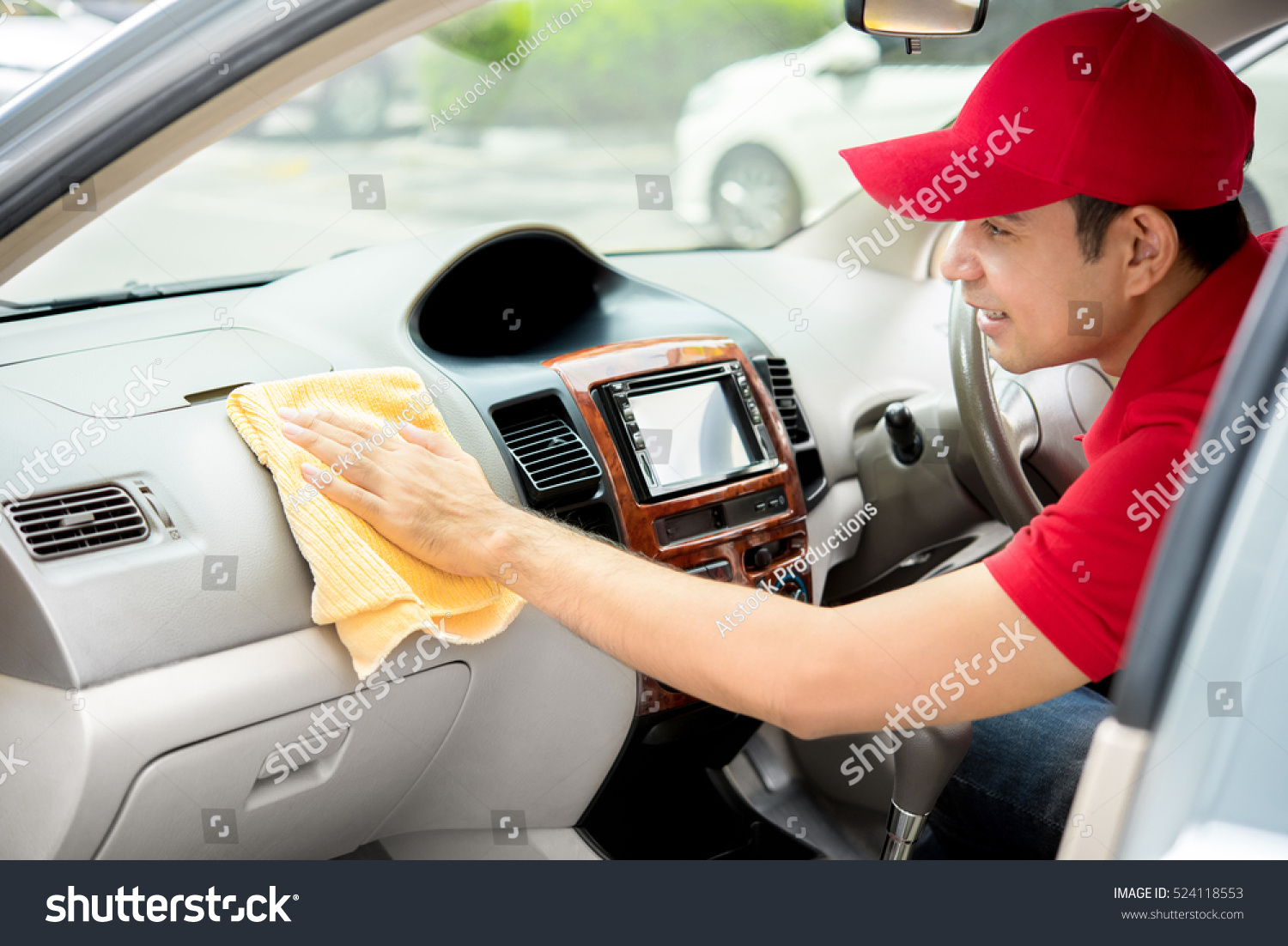 Auto Service Staff Cleaning Car Interior Stock Photo Edit