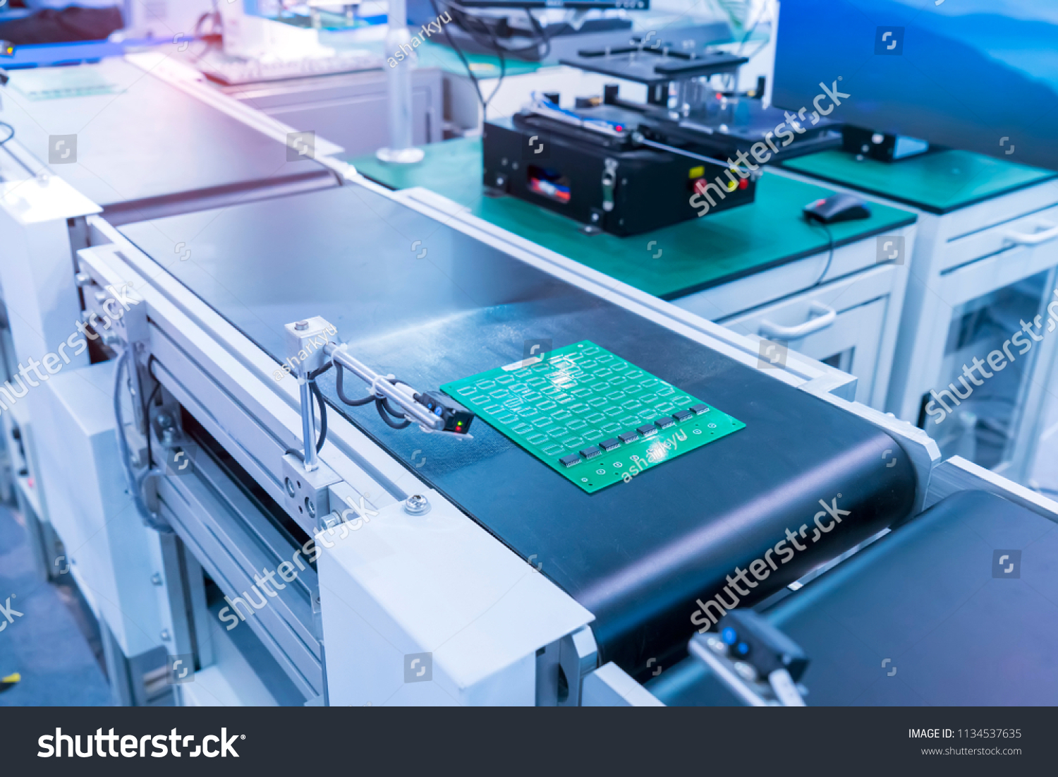 Automated Manufacturing Soldering Assembly Pcb Board Stock Photo ...