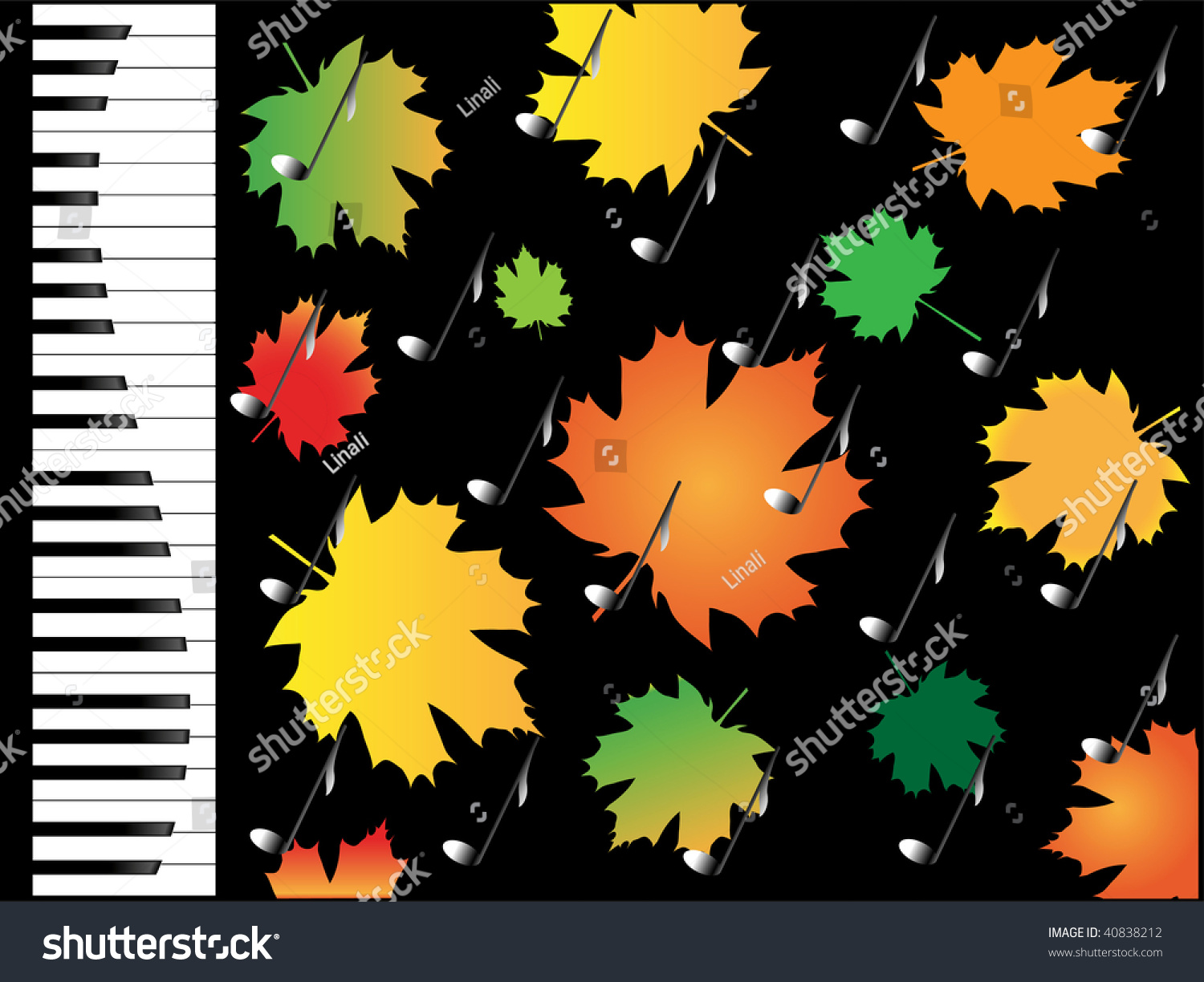 Autumn Leaves Musical Note On Abstract Stock Illustration 40838212 ...
