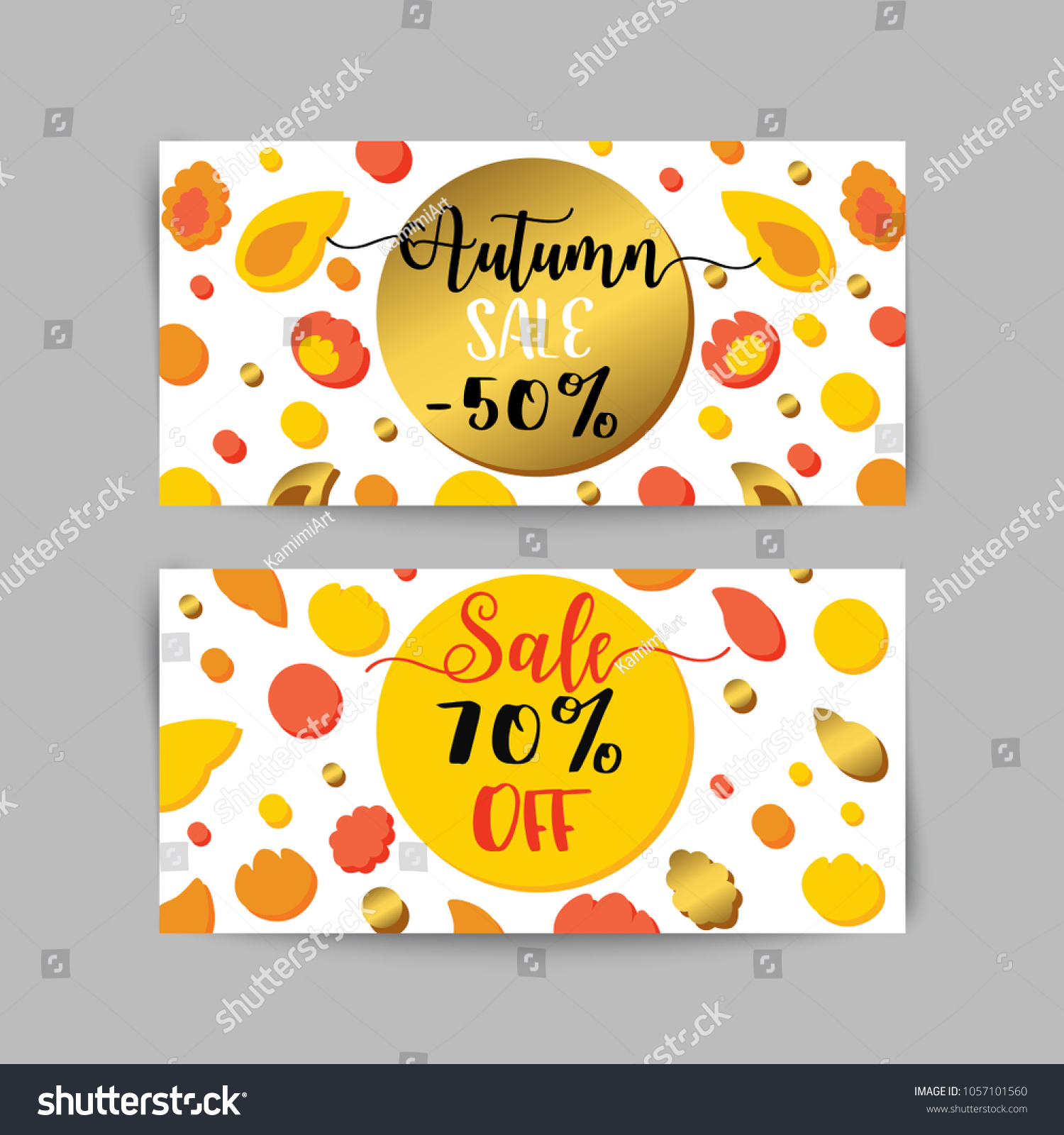 autumn sale banners ads web template stock illustration 1057101560