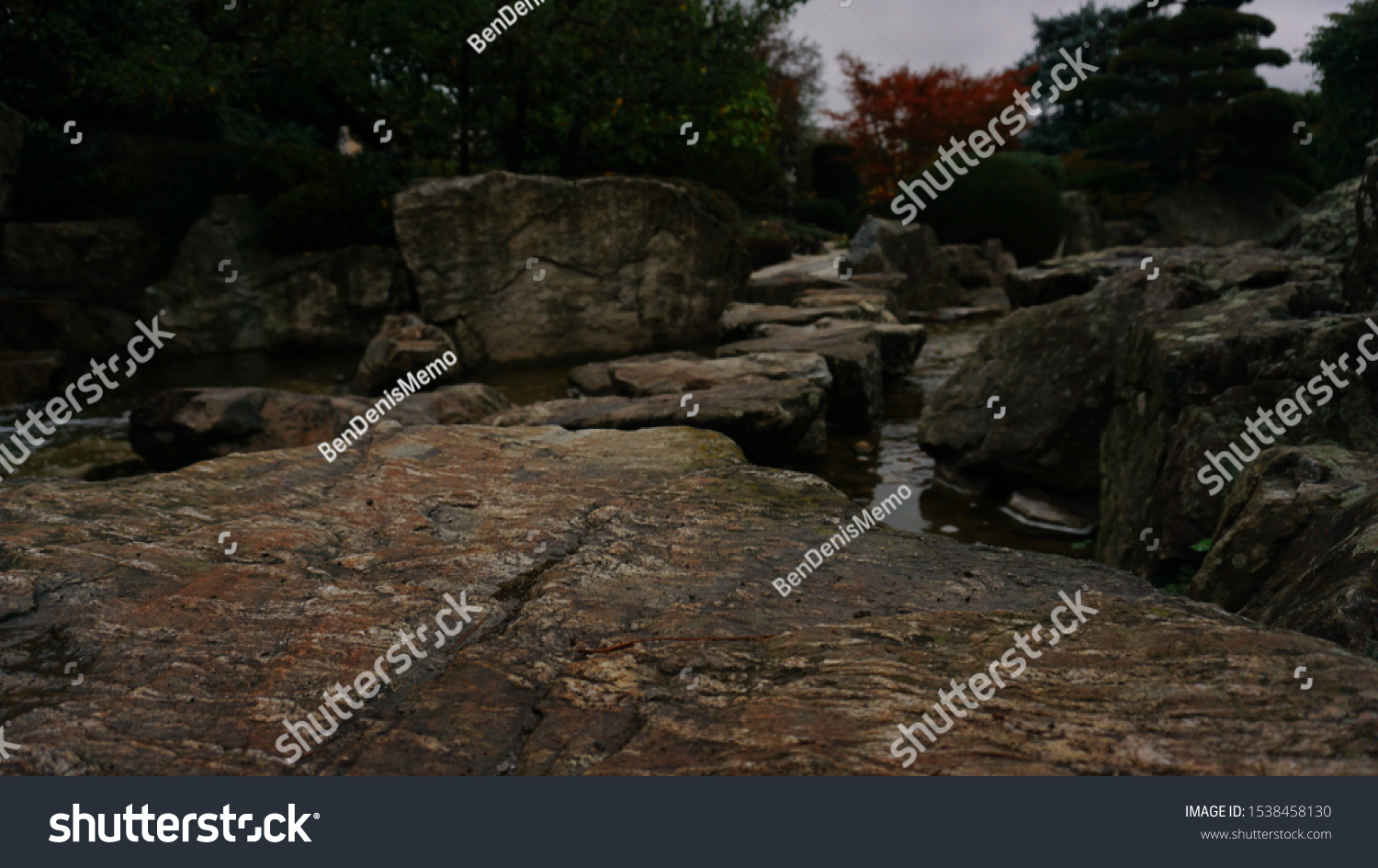 Autumn Stones Japanischer Garten Freiburg Stock Photo Edit Now