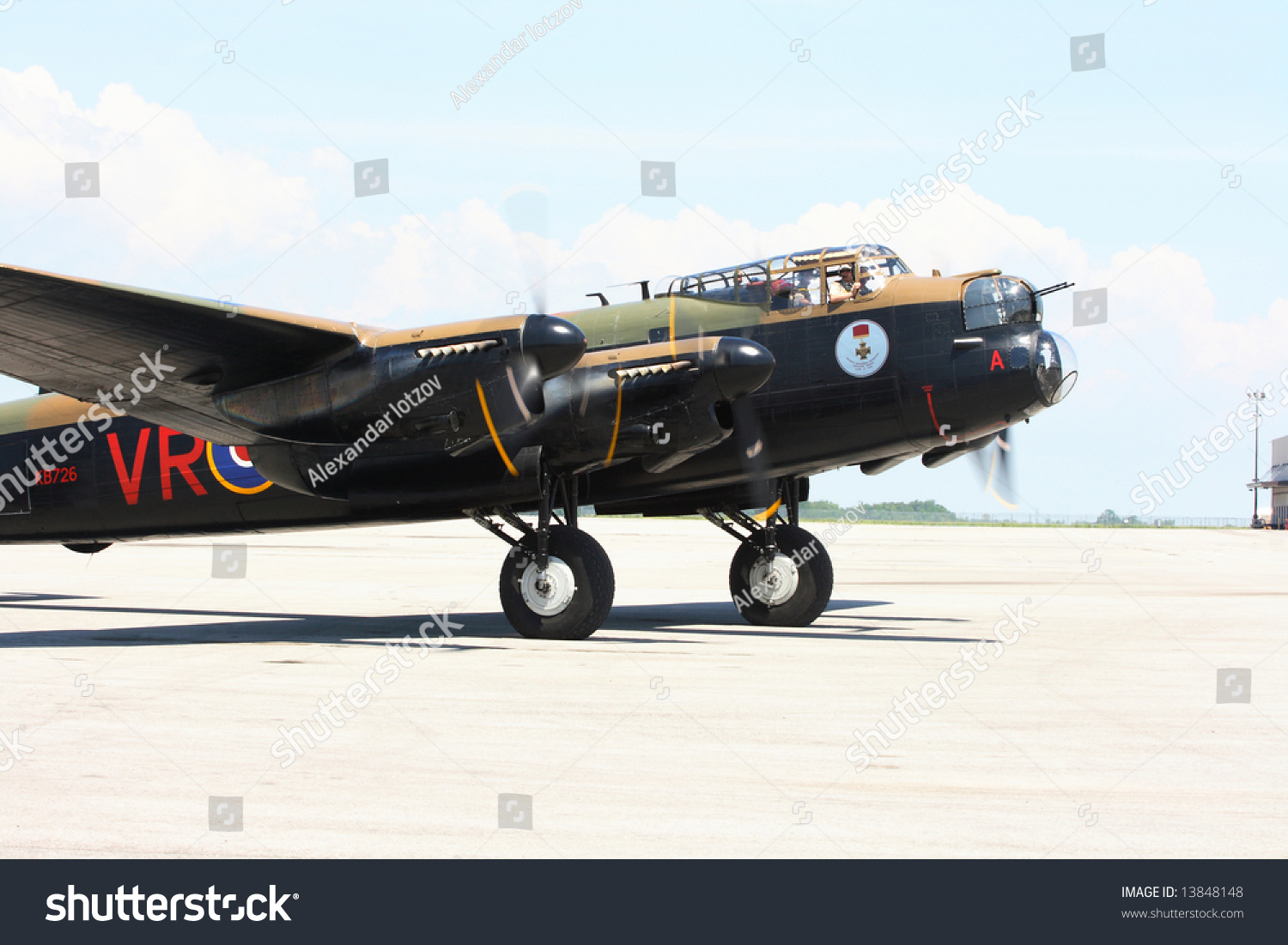 Avro Lancaster Started Engines On Runway Stock Photo 13848148 ...