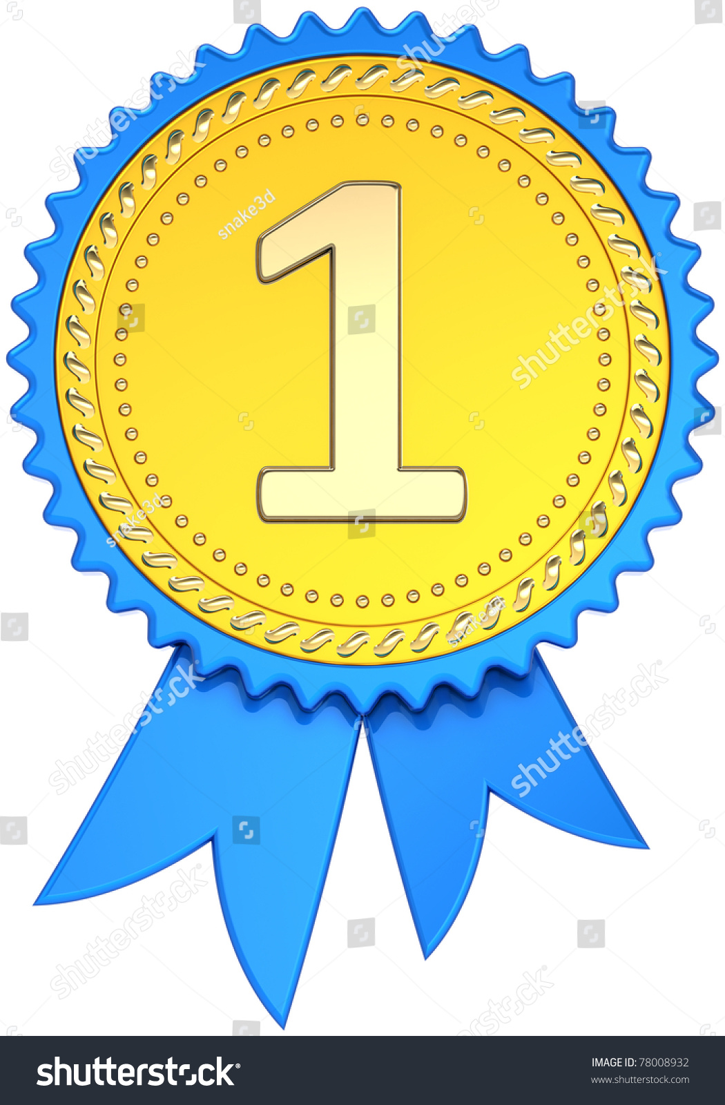 Award Ribbon Badge Golden First Place Stock Illustration 78008932 ...