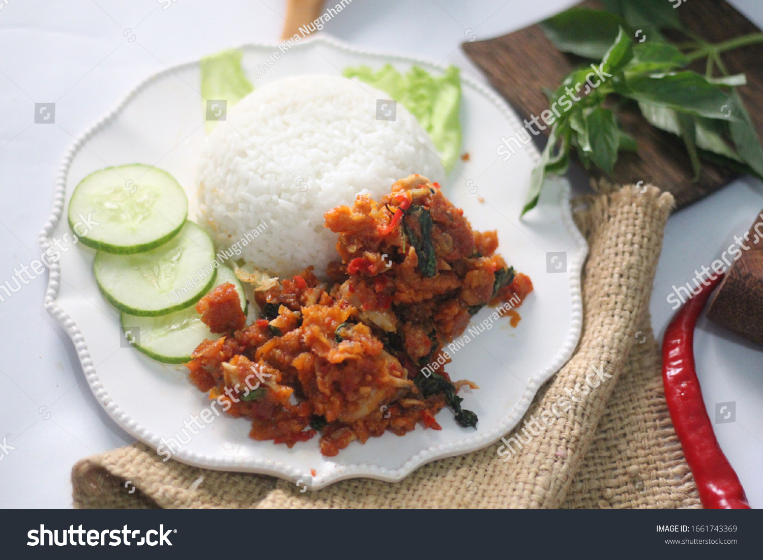 Ayam Geprek Indonesian Crispy Battered Fried Stock Photo Edit Now 1661743369