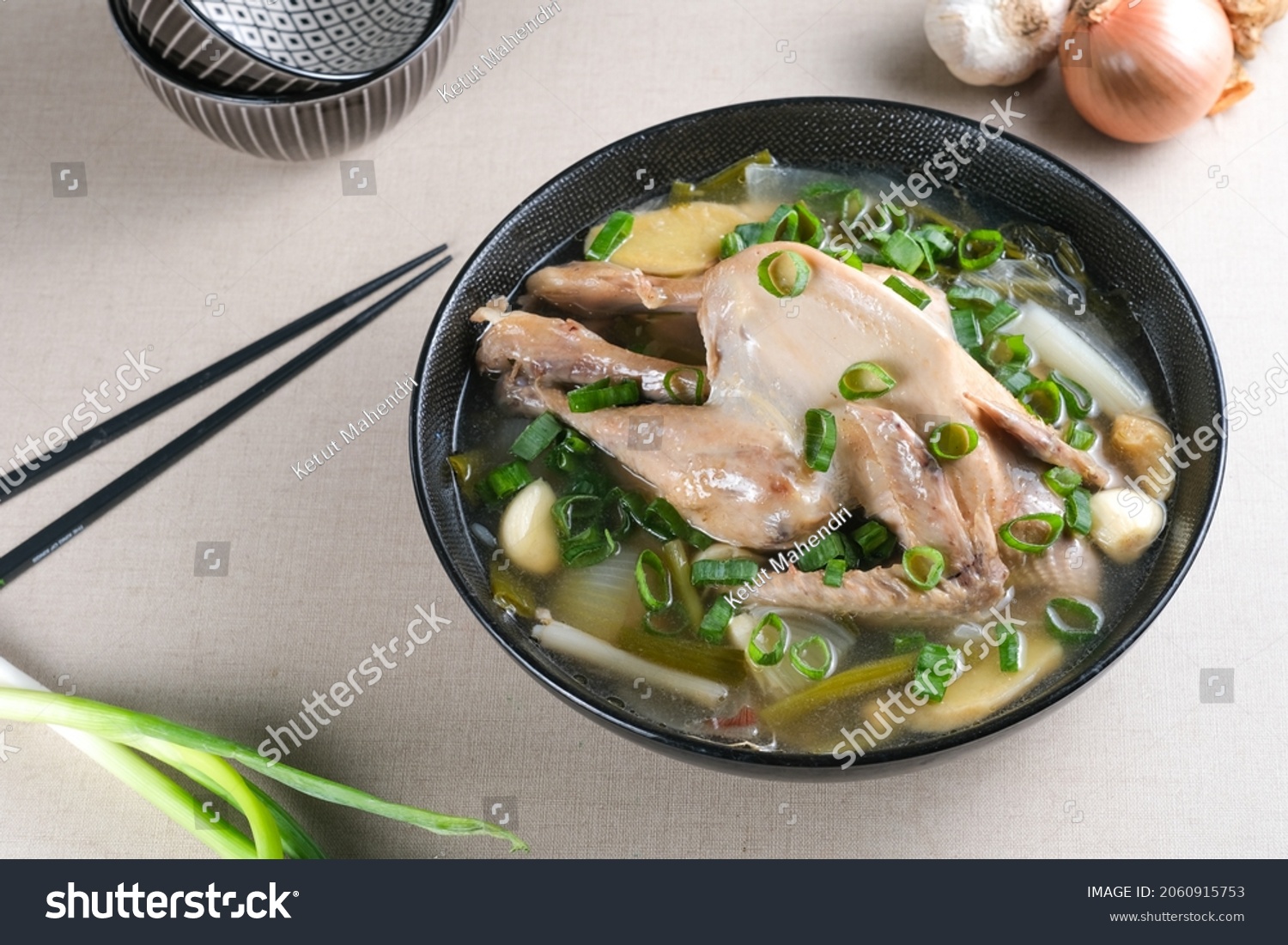 Ayam Kuah Jahe Samgyetang Ginseng Chicken Stock Photo 2060915753 ...