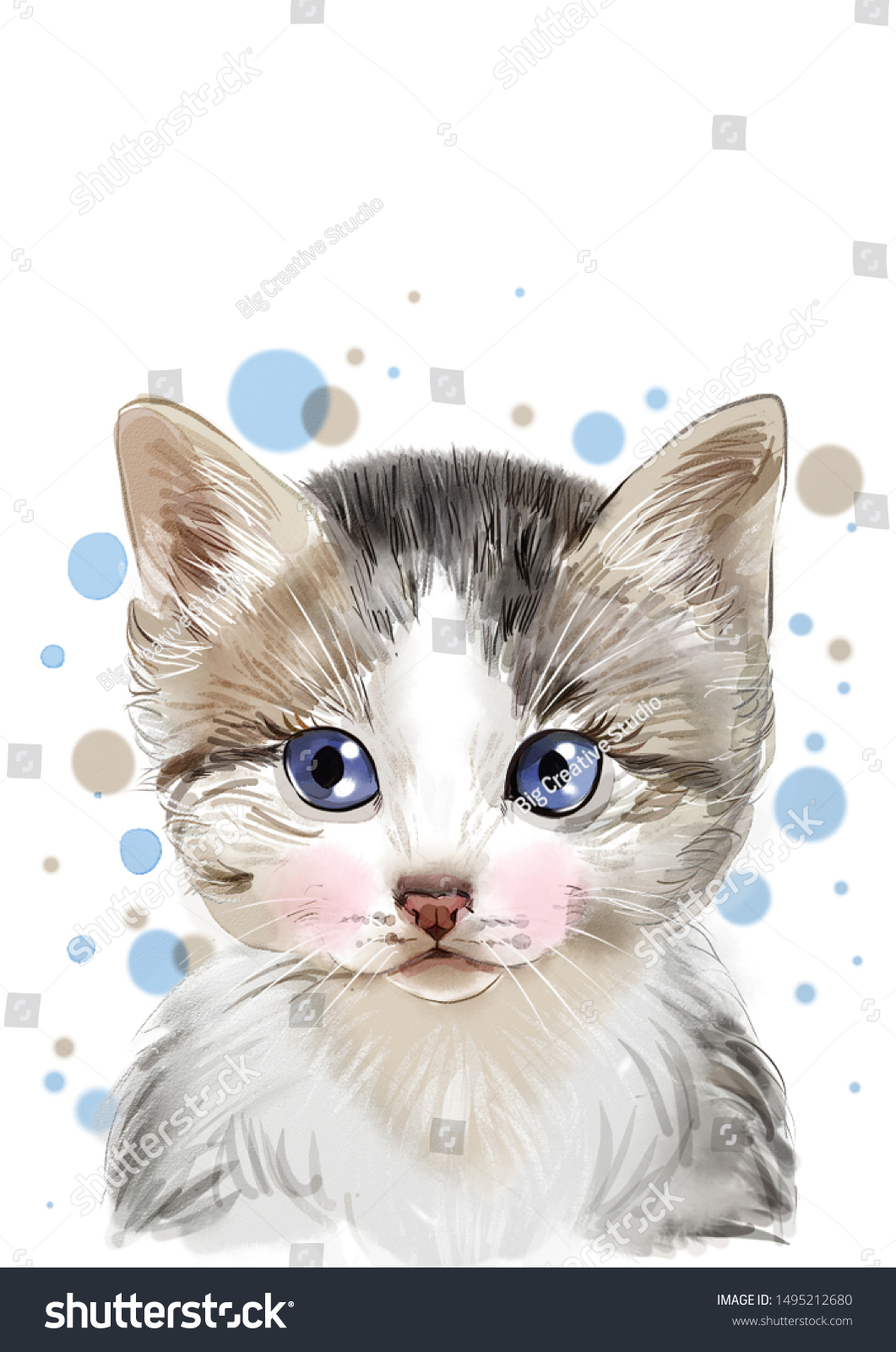 Printable Art Kitten Prints Digital Download Baby Animal Prints Grey Cat Print Woodland Wall Decor Nursery Wall Art Print