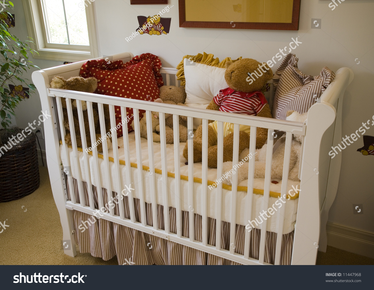 Baby Bedroom Crib Pillows Teddy Bear Stock Photo Edit Now 11447968