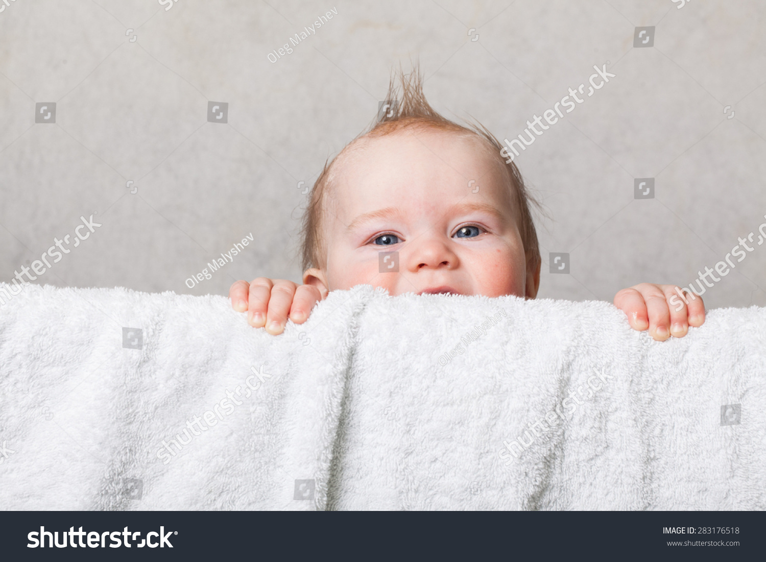 Baby Boy Mohawk Haircut Peeking Out Stock Photo Edit Now 283176518