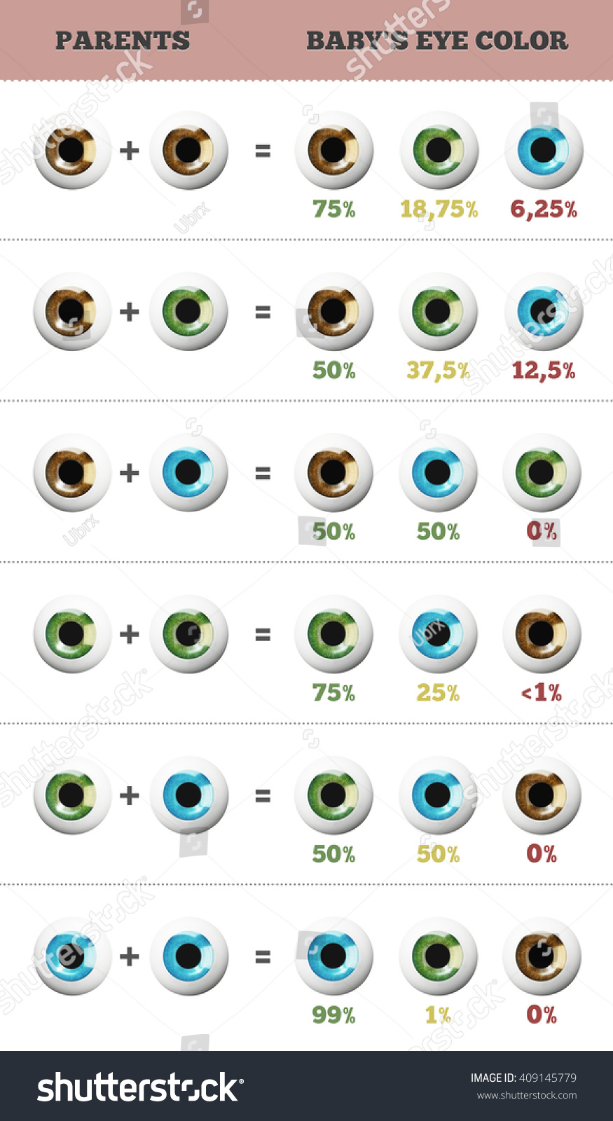 Baby Eye Color Predictor Likelihood Eyes Illustration De Stock 409145779