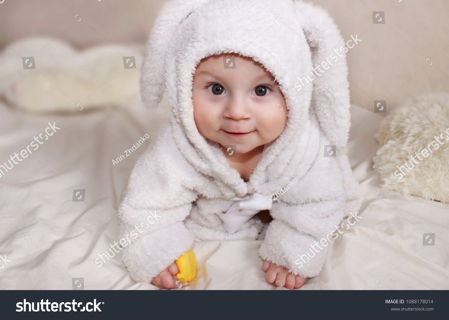 baby dressing gown white