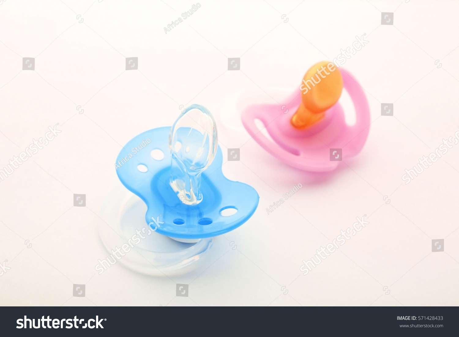 Baby Pacifiers On White Background Stock Photo 571428433 | Shutterstock