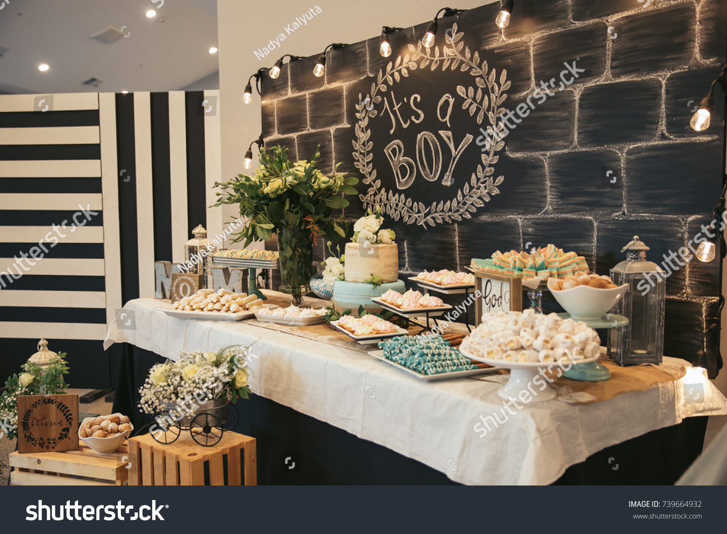 Baby Shower Decorate Table Party Candy Stock Photo Edit Now 739664932