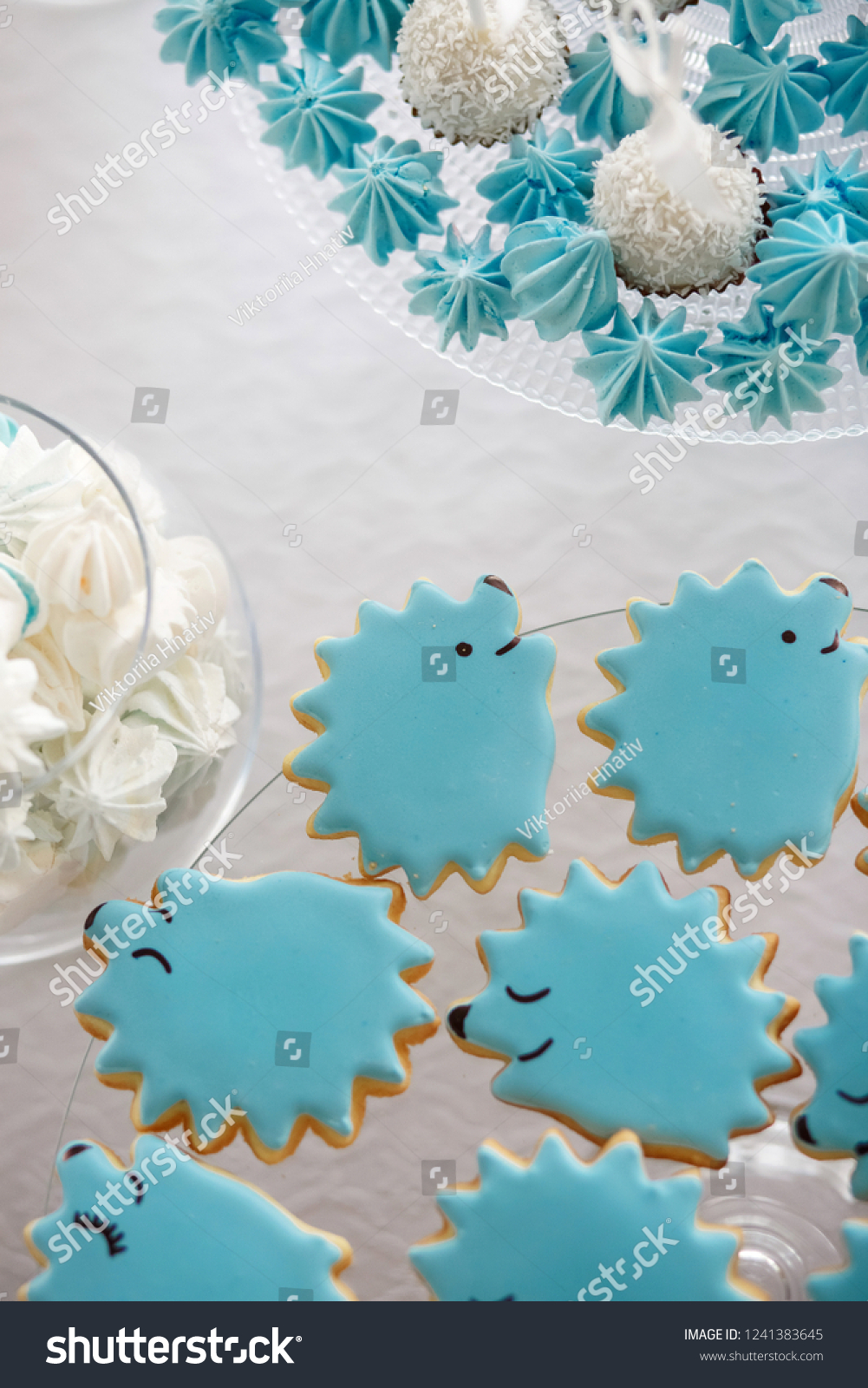 Babyboy Birthday Party Candy Bar Blue Stock Photo Edit Now