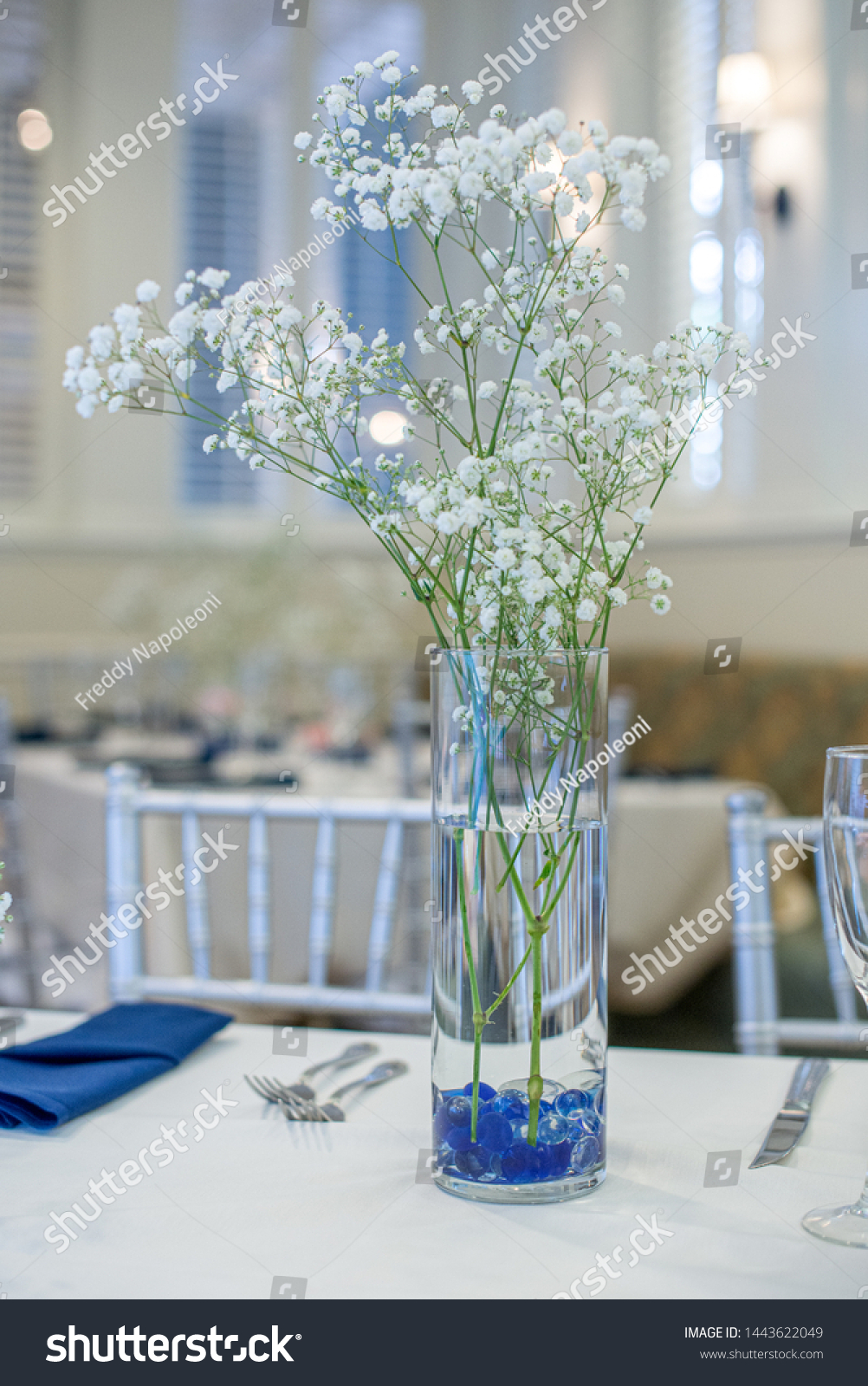 Babys Breath Wedding Reception Centerpiece Glass Stock Photo Edit Now