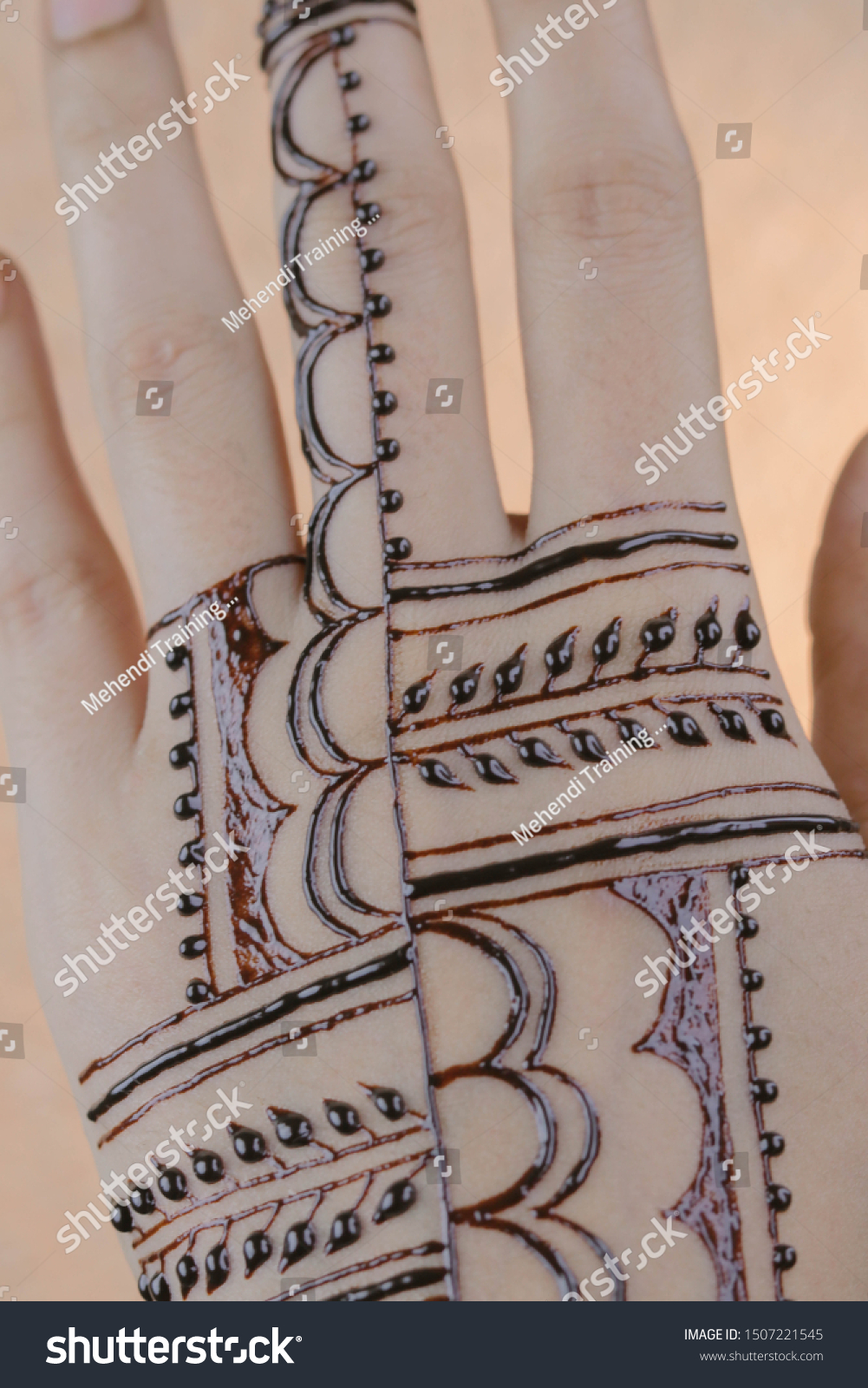 Back Hand Henna Tattoo Designs Stock Photo Edit Now