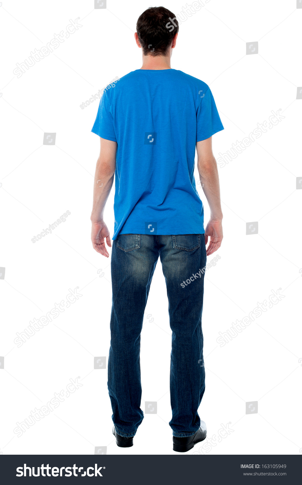 Back Pose Young Guy Over White Stock Photo 163105949 - Shutterstock