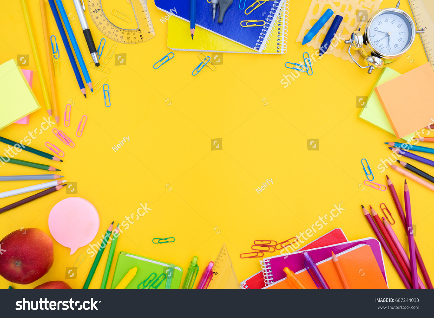 Back School Office Styled Scene Multicolored Stock Photo 687244033 ...