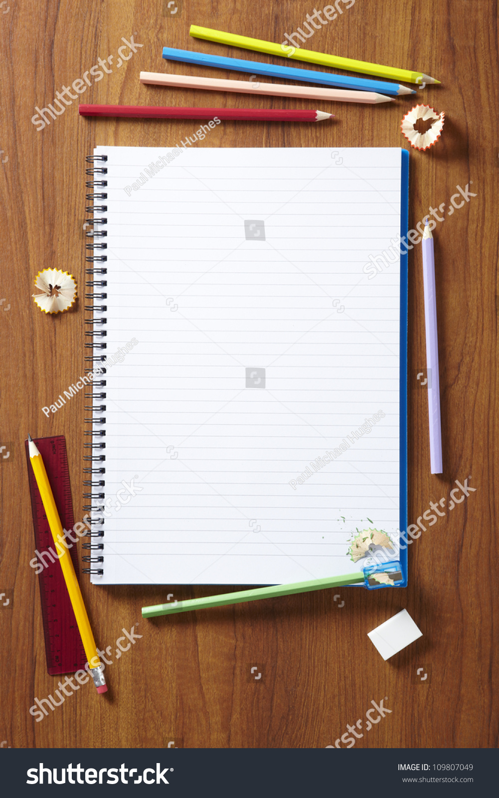 Back School Pupils Art Pencils Pad Stock Photo (Edit Now) 109807049