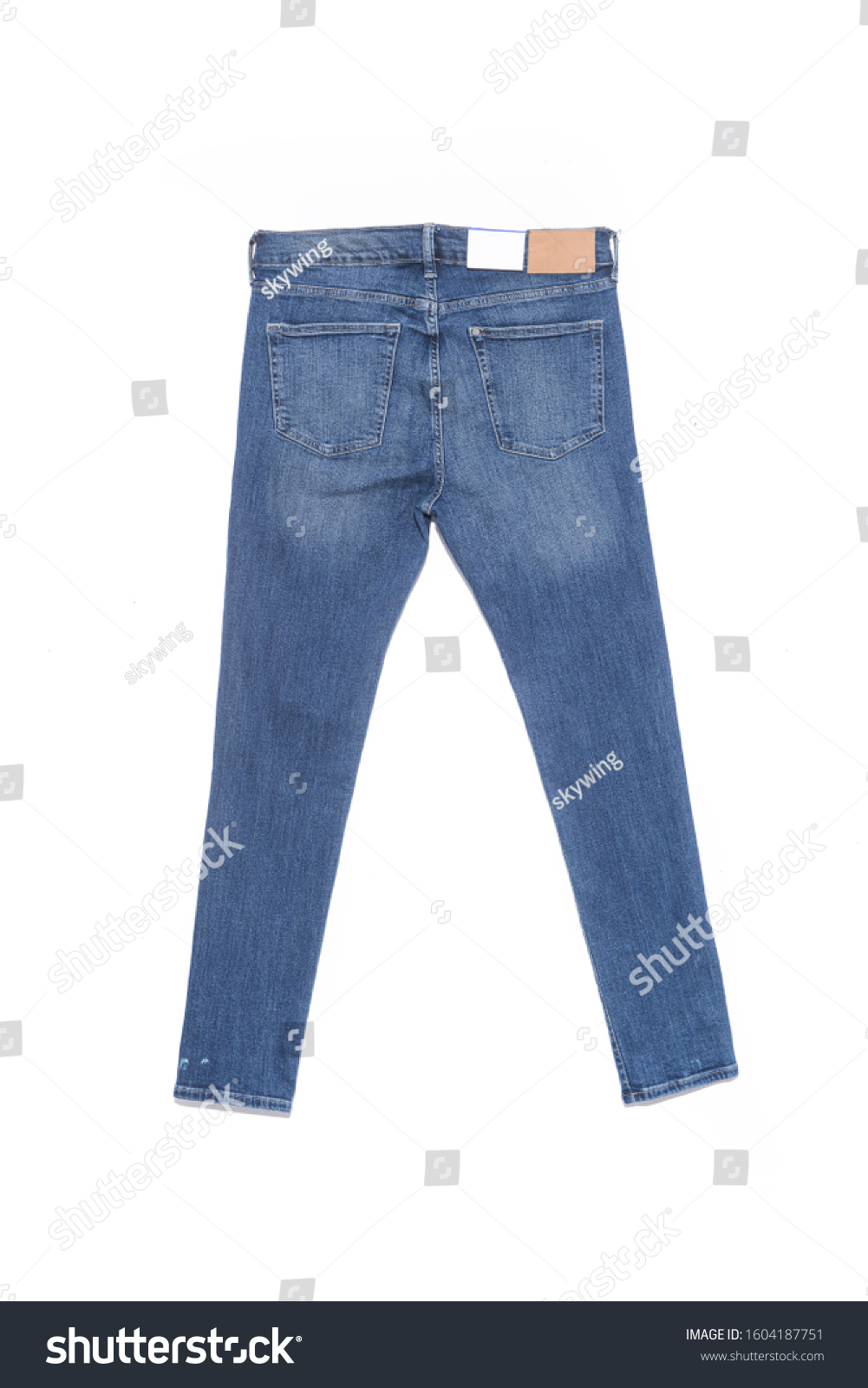 Back View Blue Jeans Isolated Stock Photo 1604187751 | Shutterstock