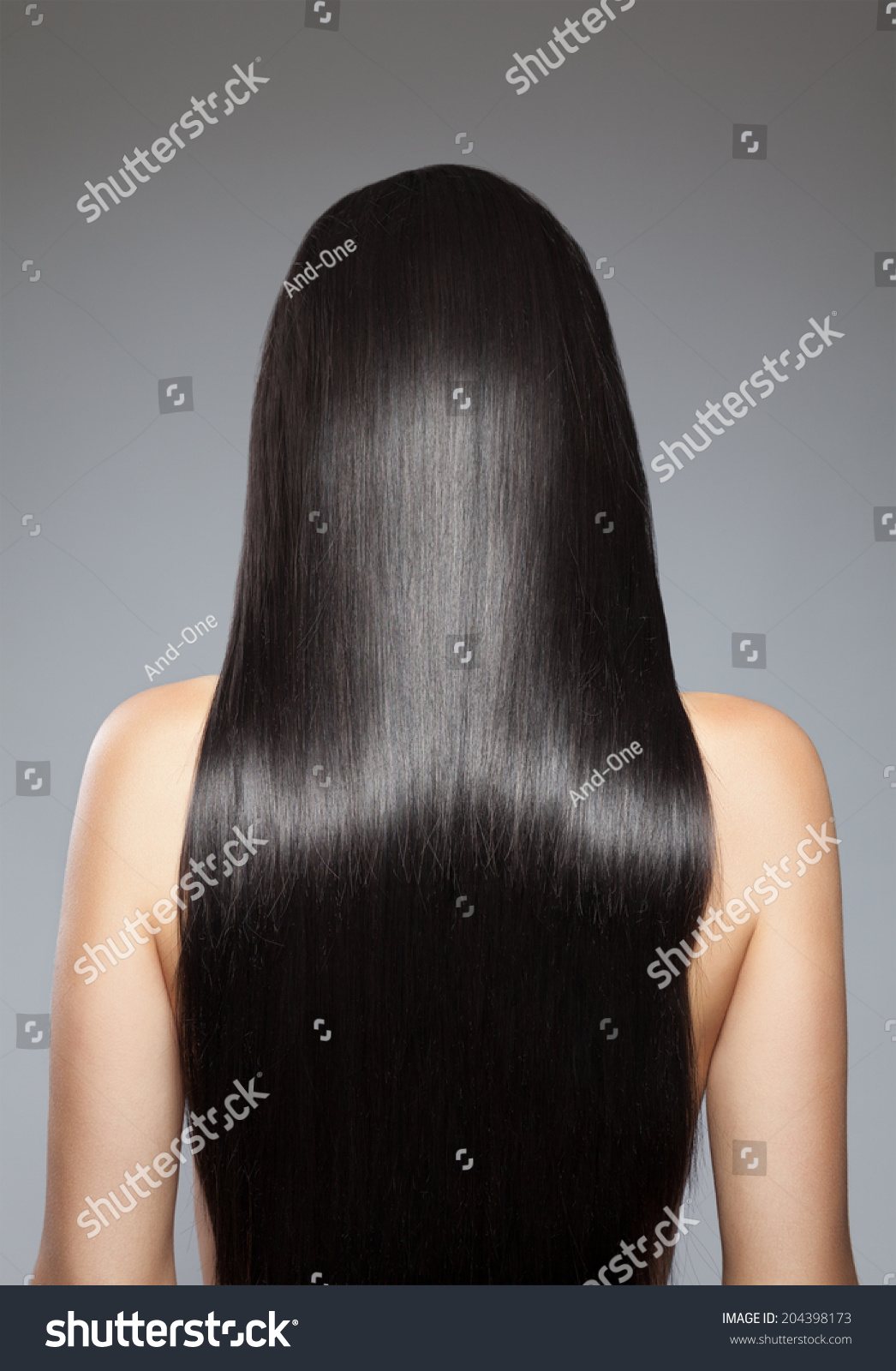 Back View Woman Long Straight Hair Stock Photo Edit Now