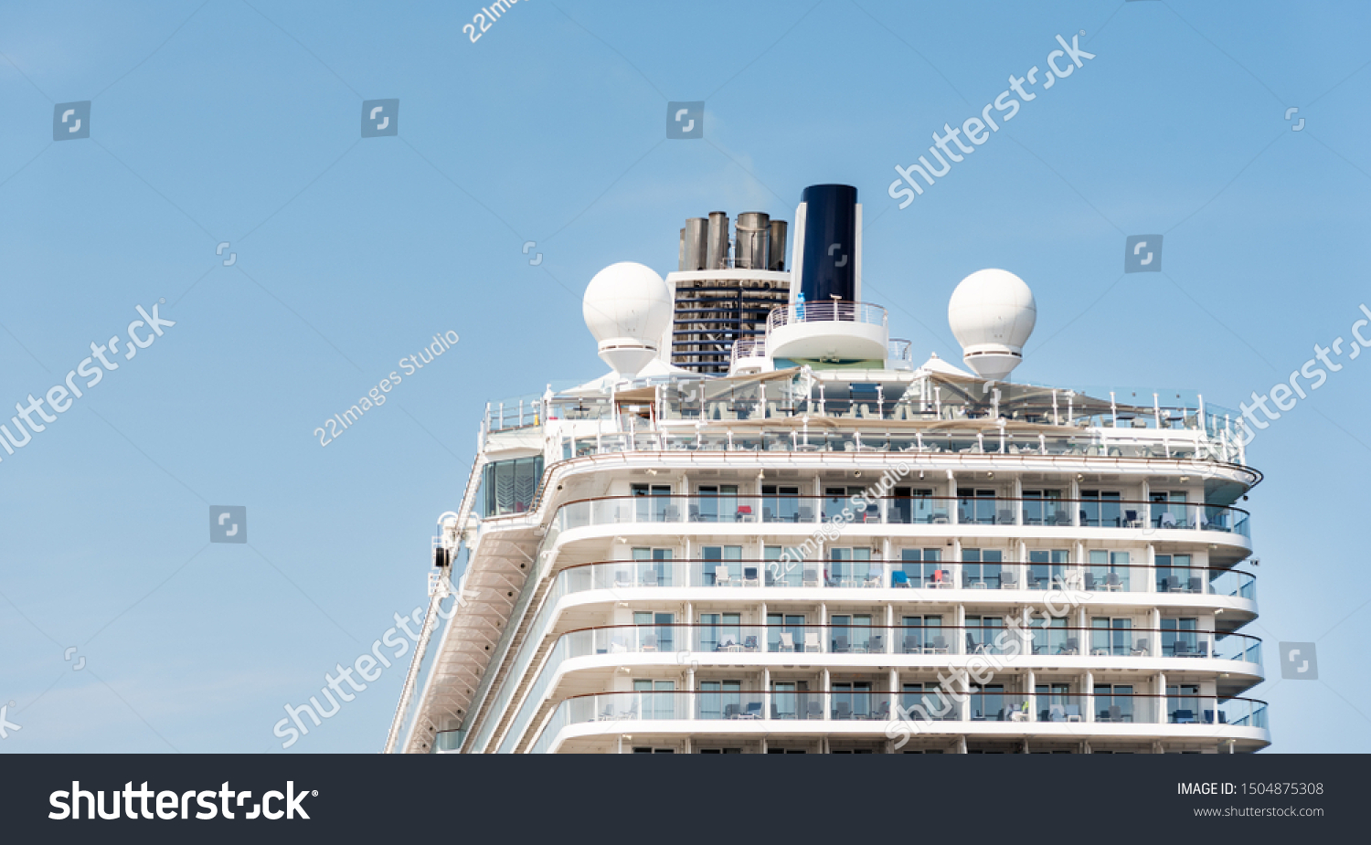 Back View Big Cruise Ship Balconies Stock Photo Edit Now 1504875308