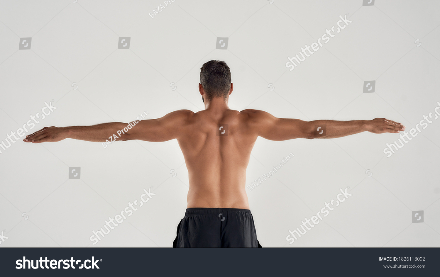 Back View Muscular Man Naked Torso库存照片1826118092 Shutterstock