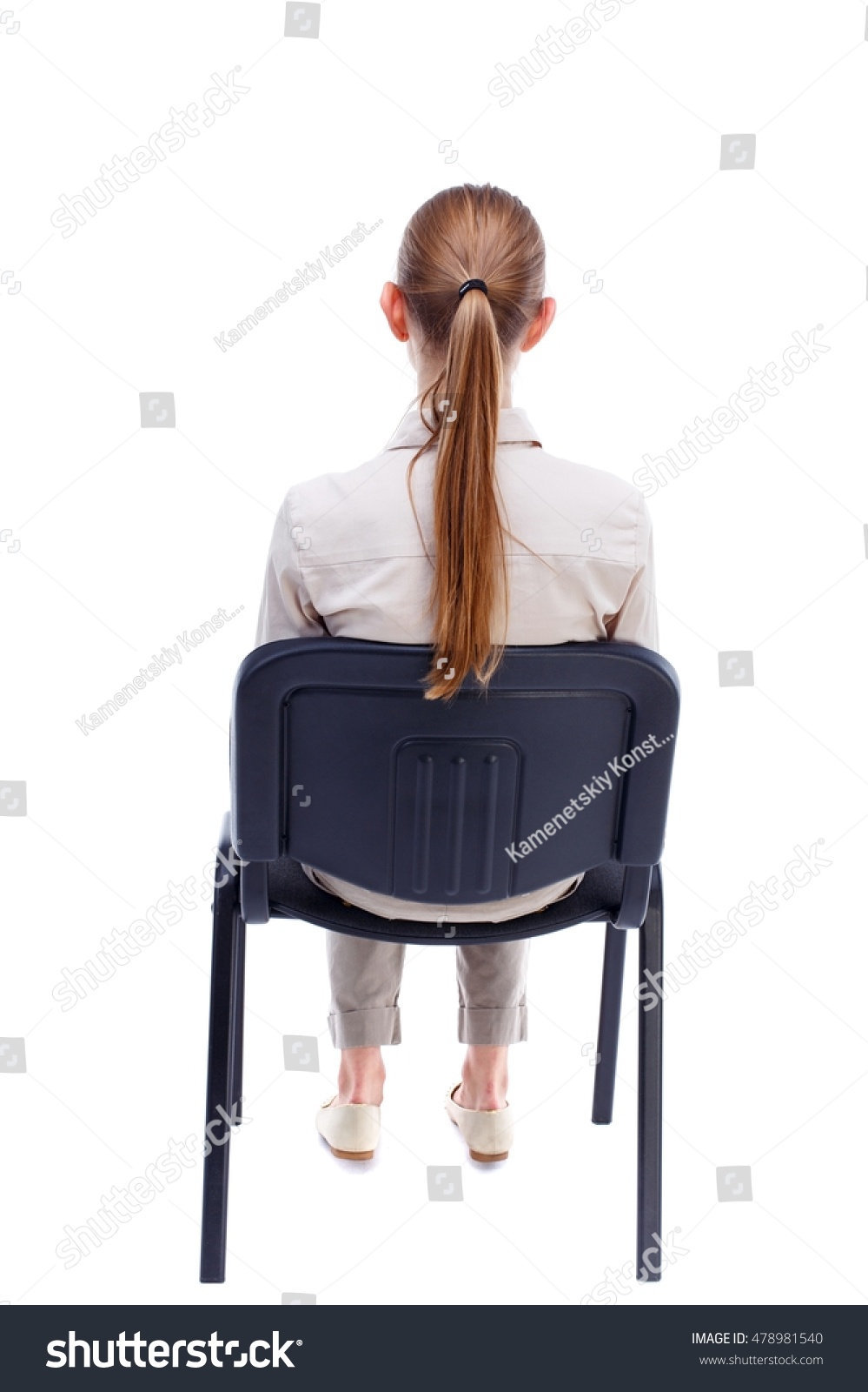 Back View Young Beautiful Woman Sitting Stock Photo (Edit Now) 478981540