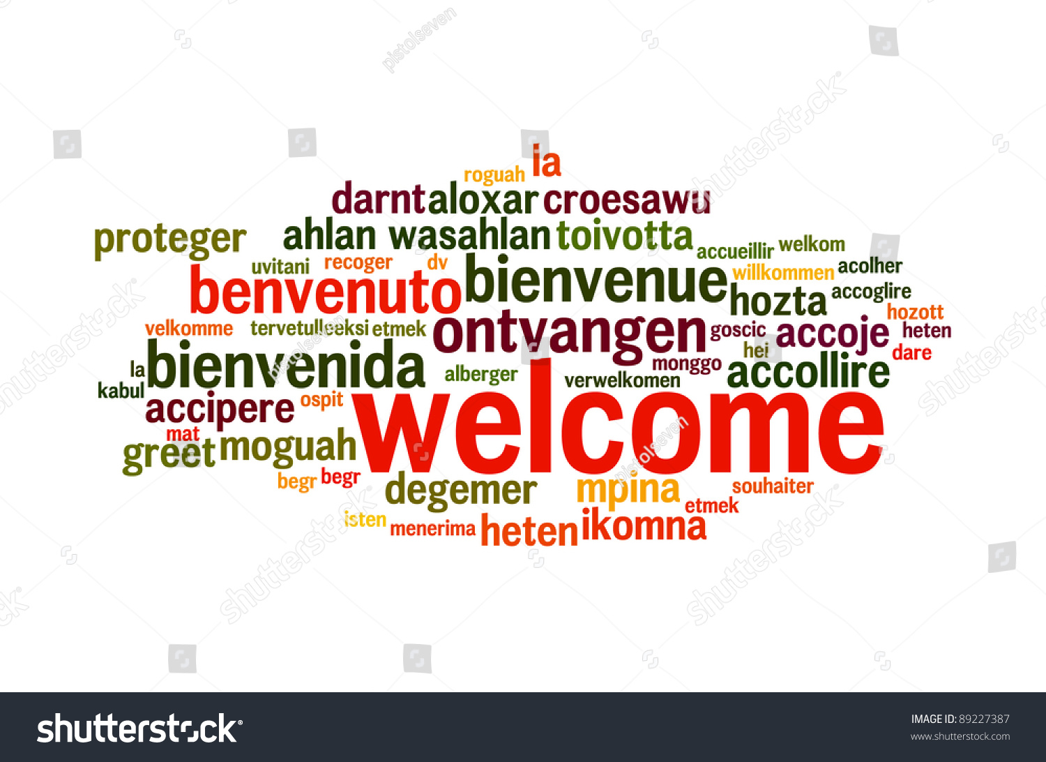 Background Concept Wordcloud Illustration Welcome Different Stock Photo ...