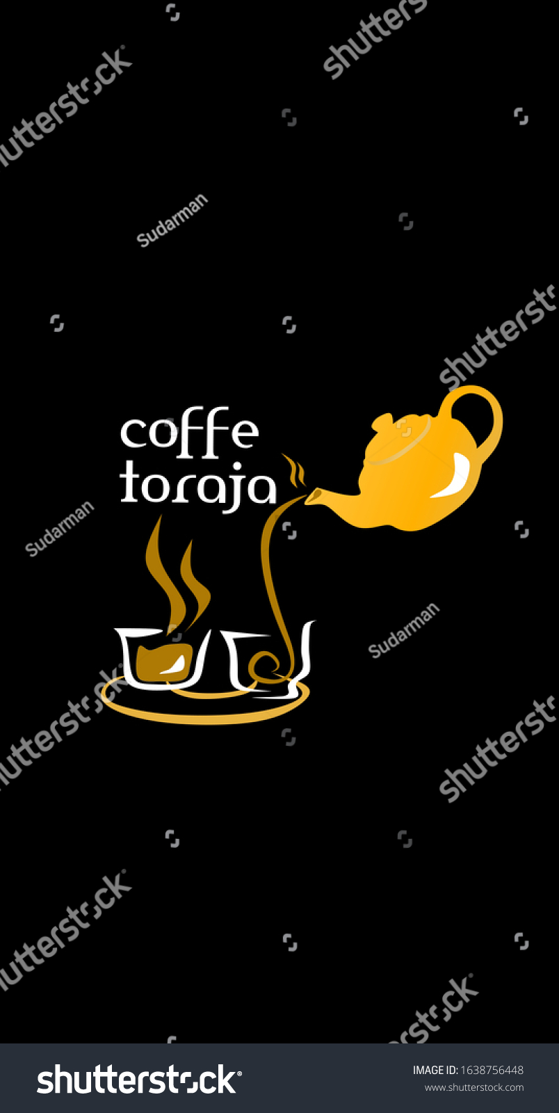 Background Design Coffee Logo Toraja Sulawesi Stock Illustration