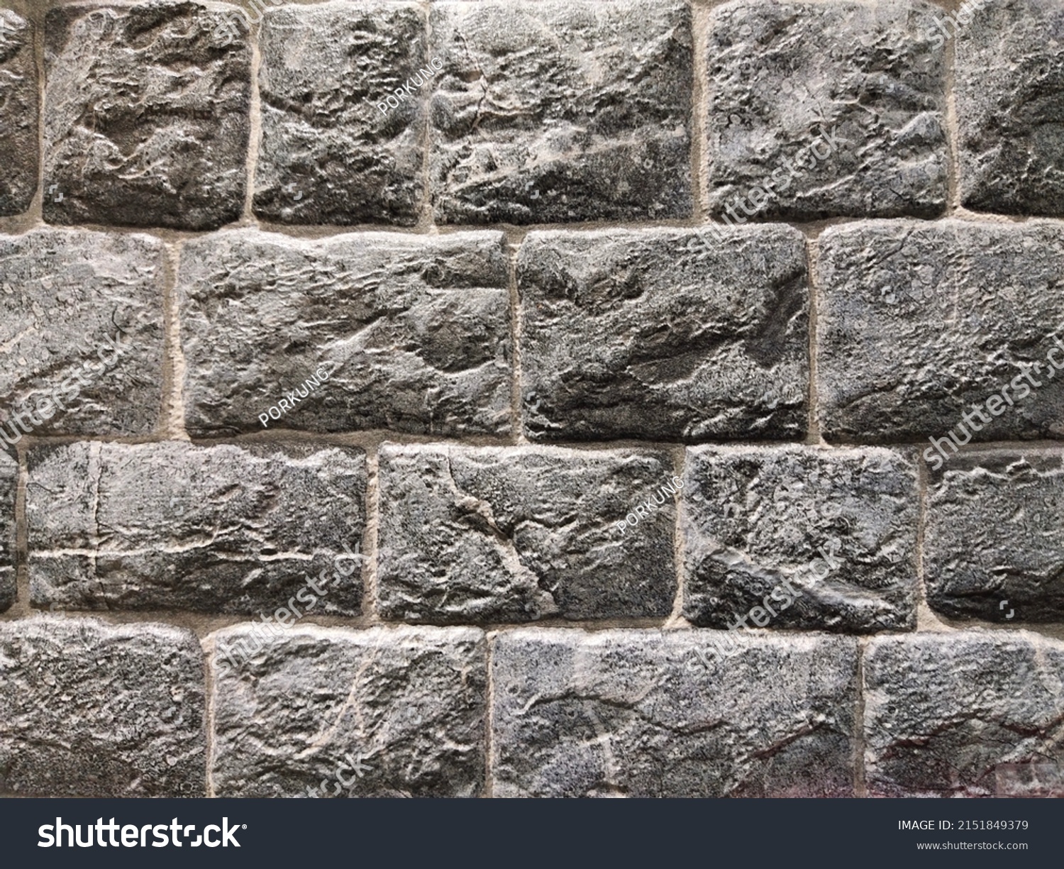 Background Cracked Brick Stone Wall Texture Stock Photo 2151849379