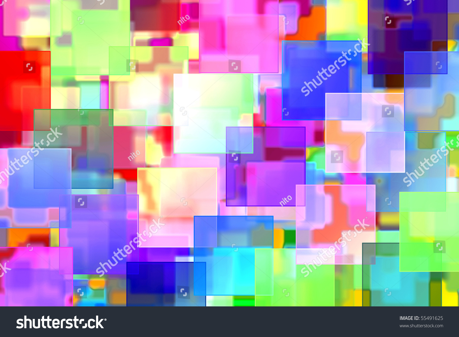 Background Of Many Squares Of Different Colors And Sizes Stock Photo ...