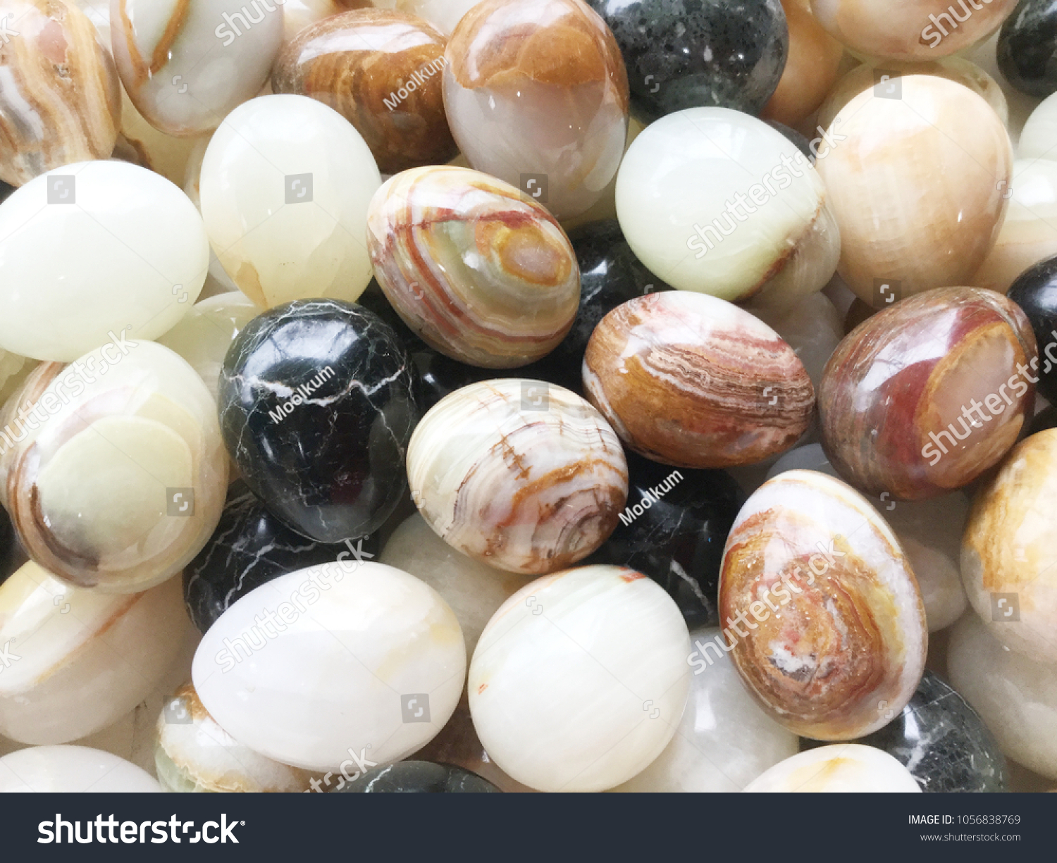 Background Onyx Stone Eggs Different Colors Stock Photo Edit Now