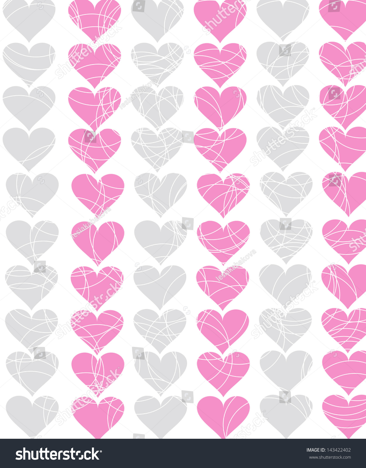 Background Pink Grey Hearts Stock Illustration 143422402